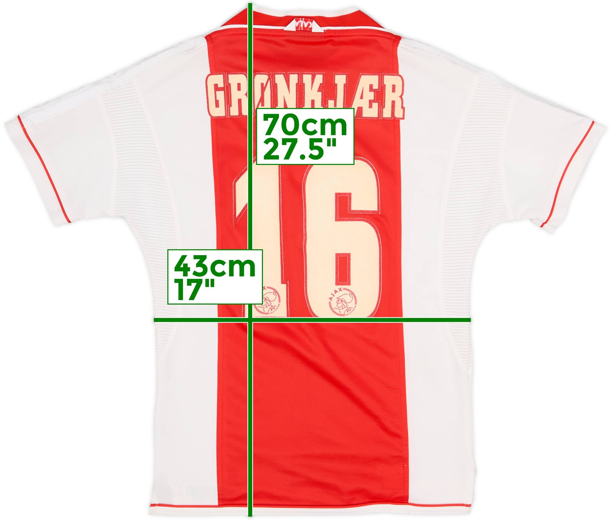 1999-00 Ajax Home Shirt Gronkjaer #16 - 6/10 - (S)