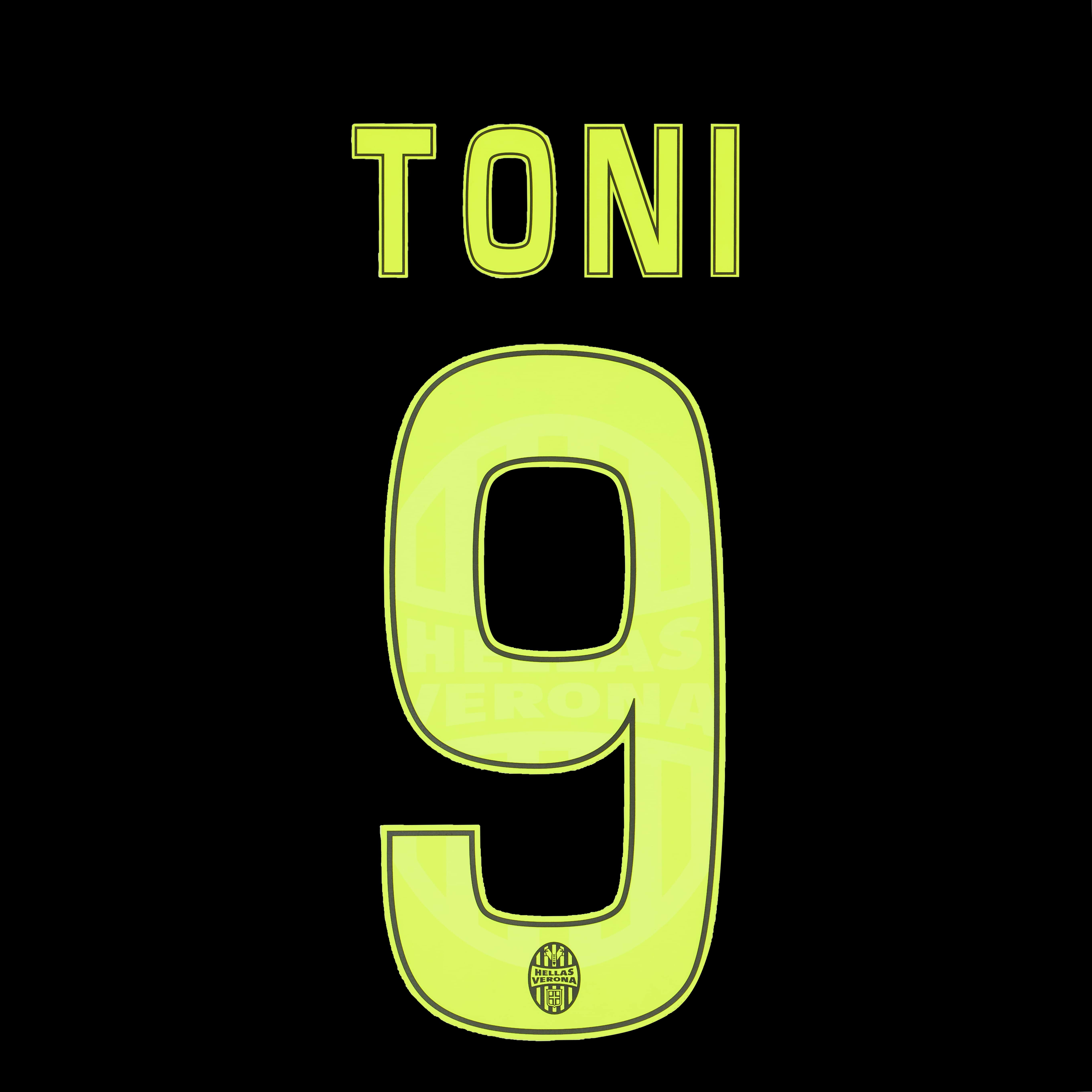 2015-16 Hellas Verona Away Toni #9 Name Set