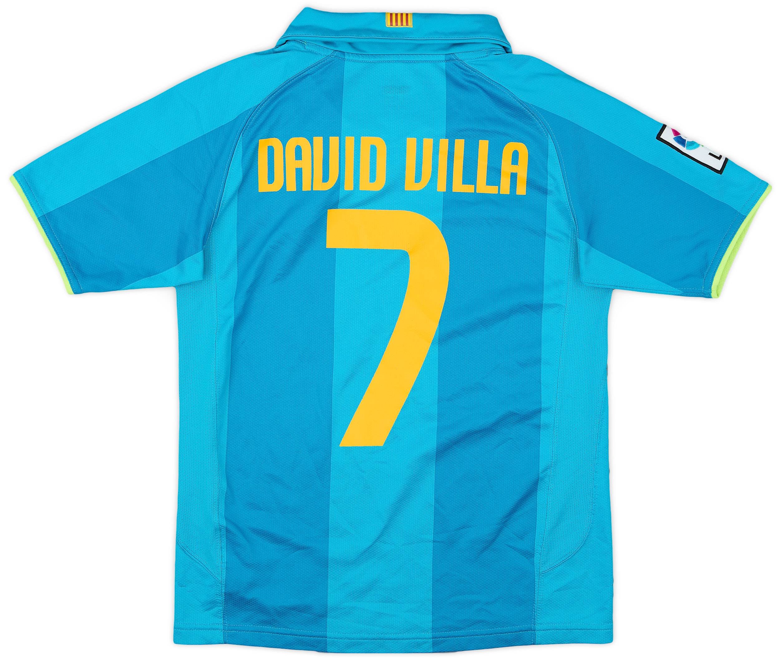 2007-09 Barcelona Away Shirt David Villa #7 - 6/10 - (M.Boys)