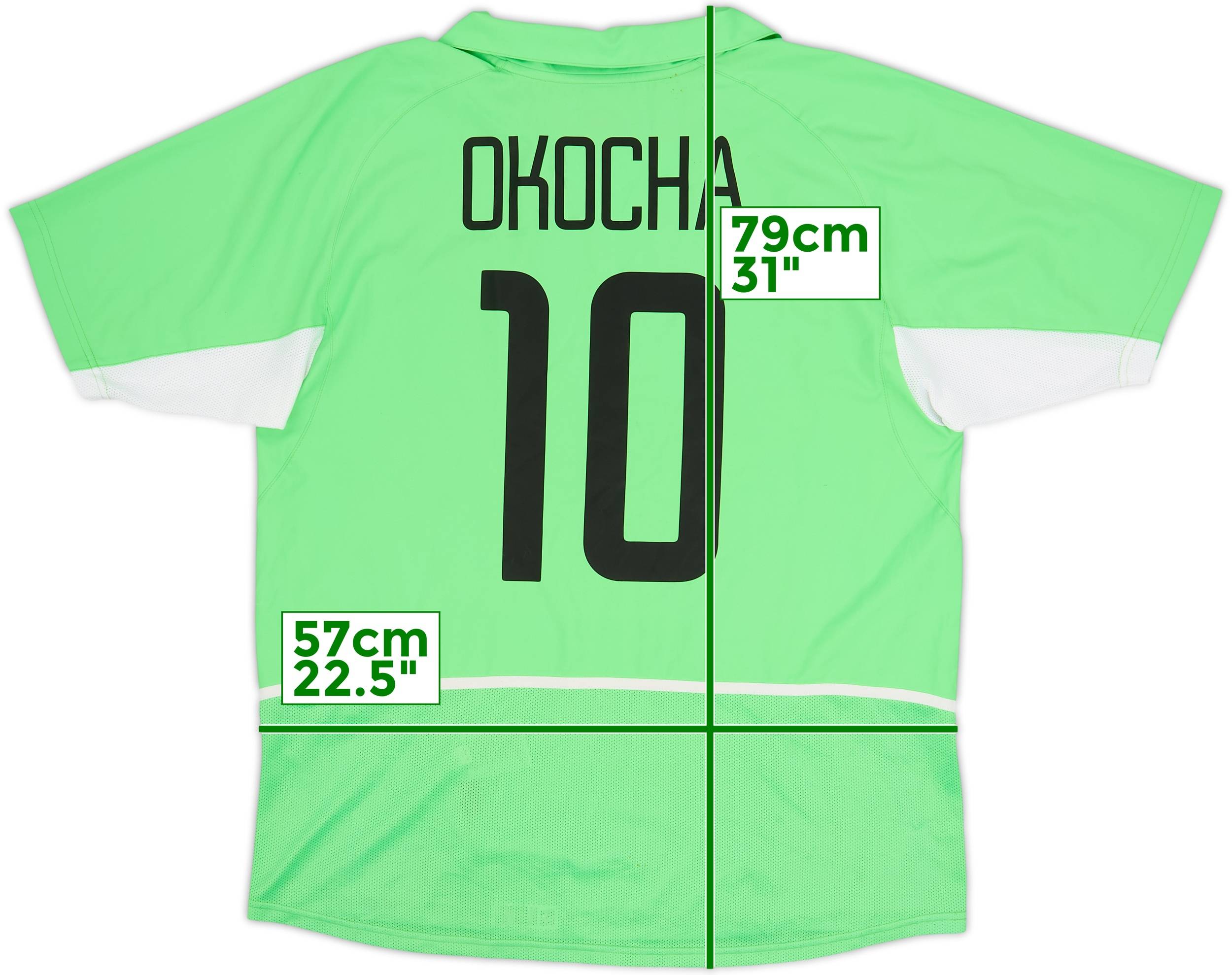 2002-04 Nigeria Home Shirt Okocha #10 - 7/10 - (L)