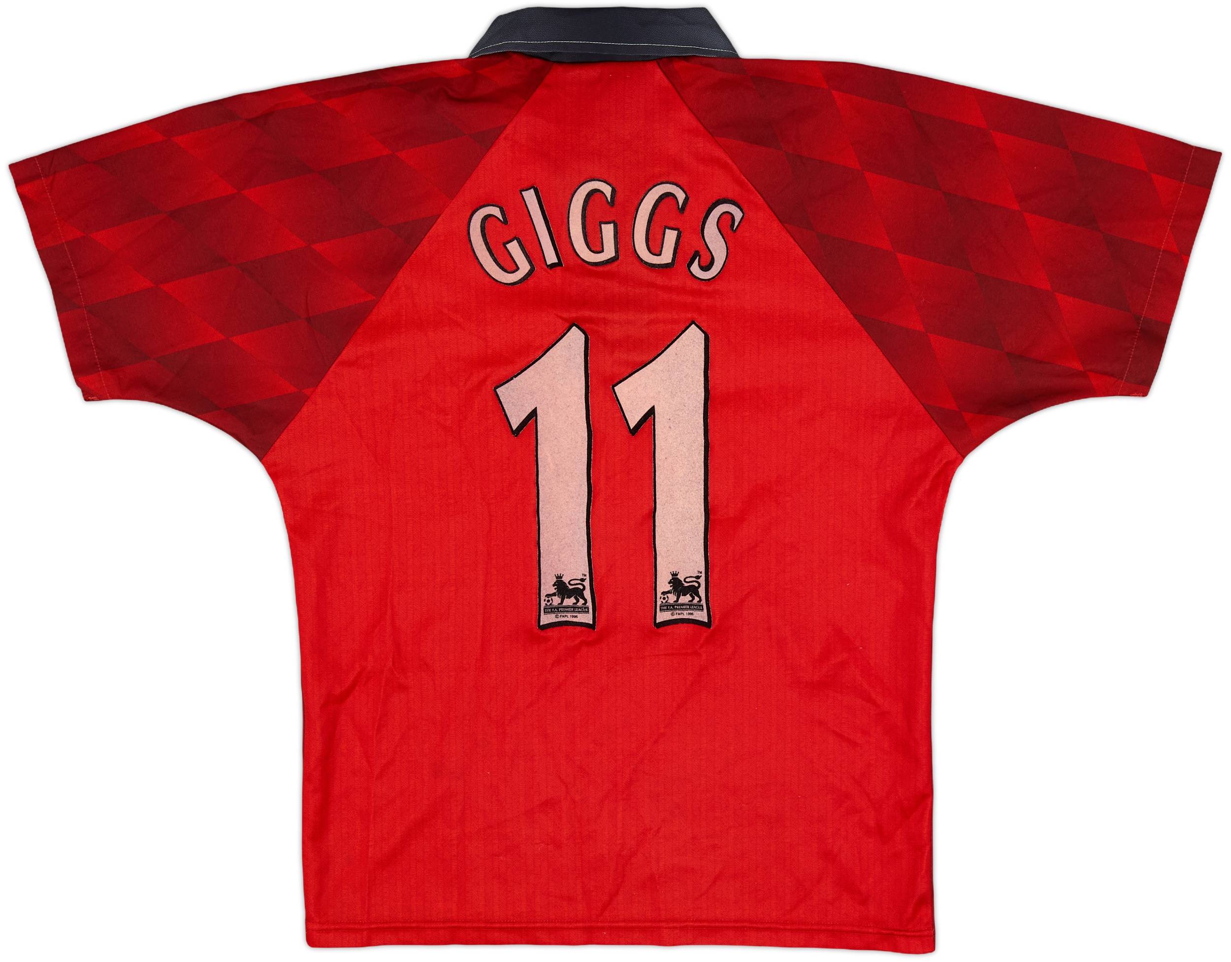 1996-98 Manchester United Home Shirt Giggs #11 - 7/10 - (Y)