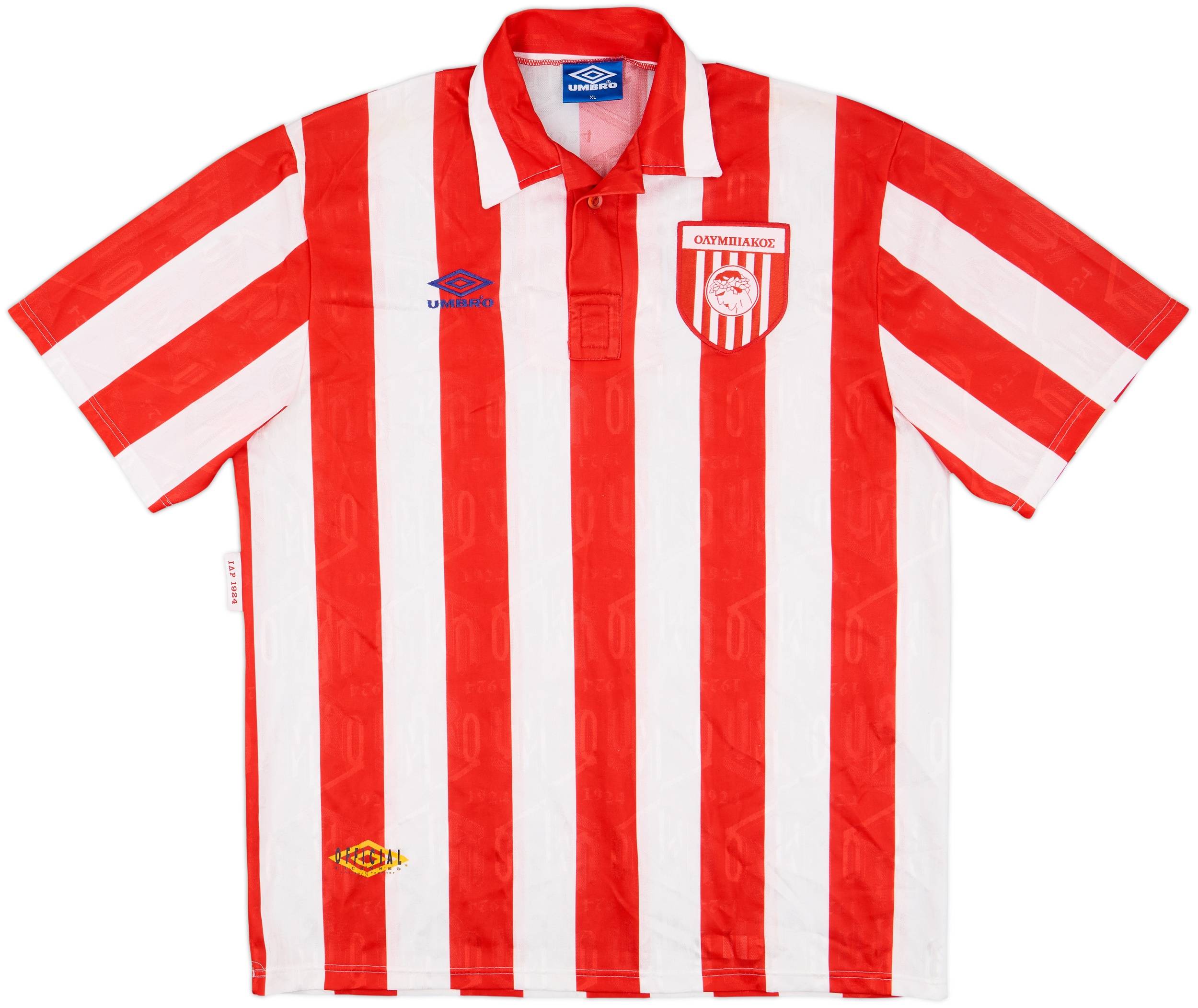 1992-93 Olympiakos Home Shirt - 8/10 - (XL)