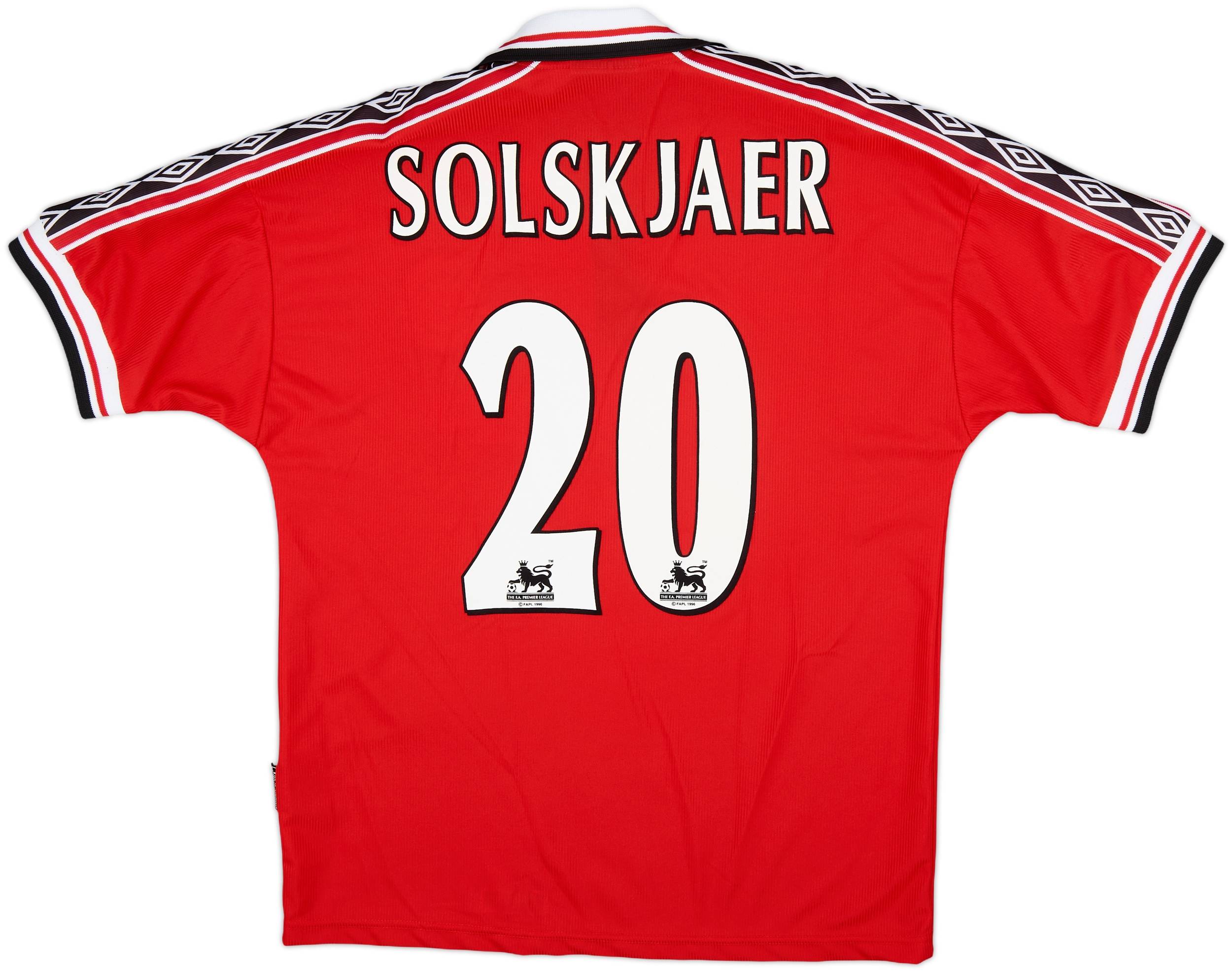 1998-00 Manchester United Home Shirt Solskjaer #20 - 9/10 - (M)