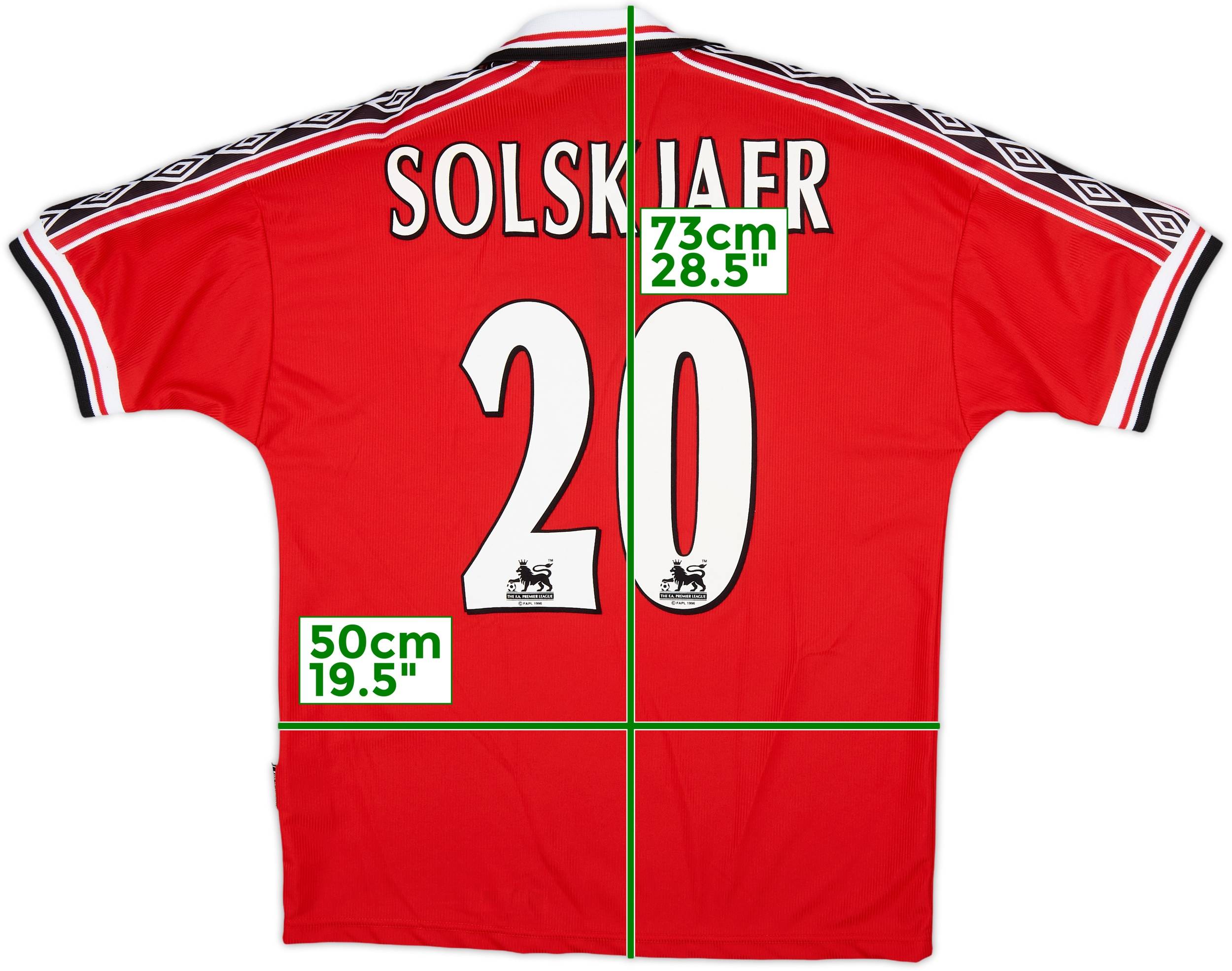 1998-00 Manchester United Home Shirt Solskjaer #20 - 9/10 - (M)
