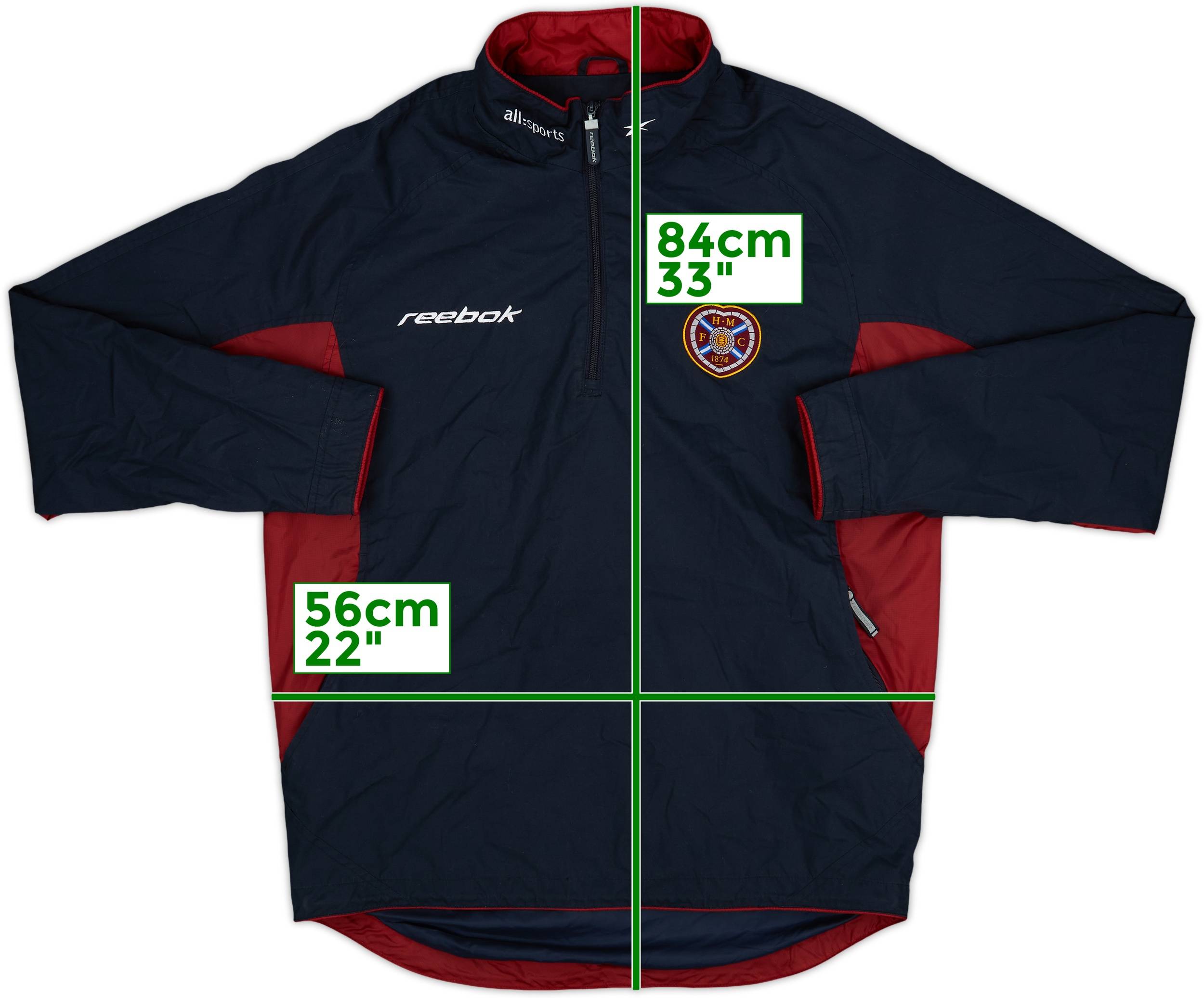 2002-03 Hearts Reebok 1/4 Zip Track Jacket - 8/10 - (XS)