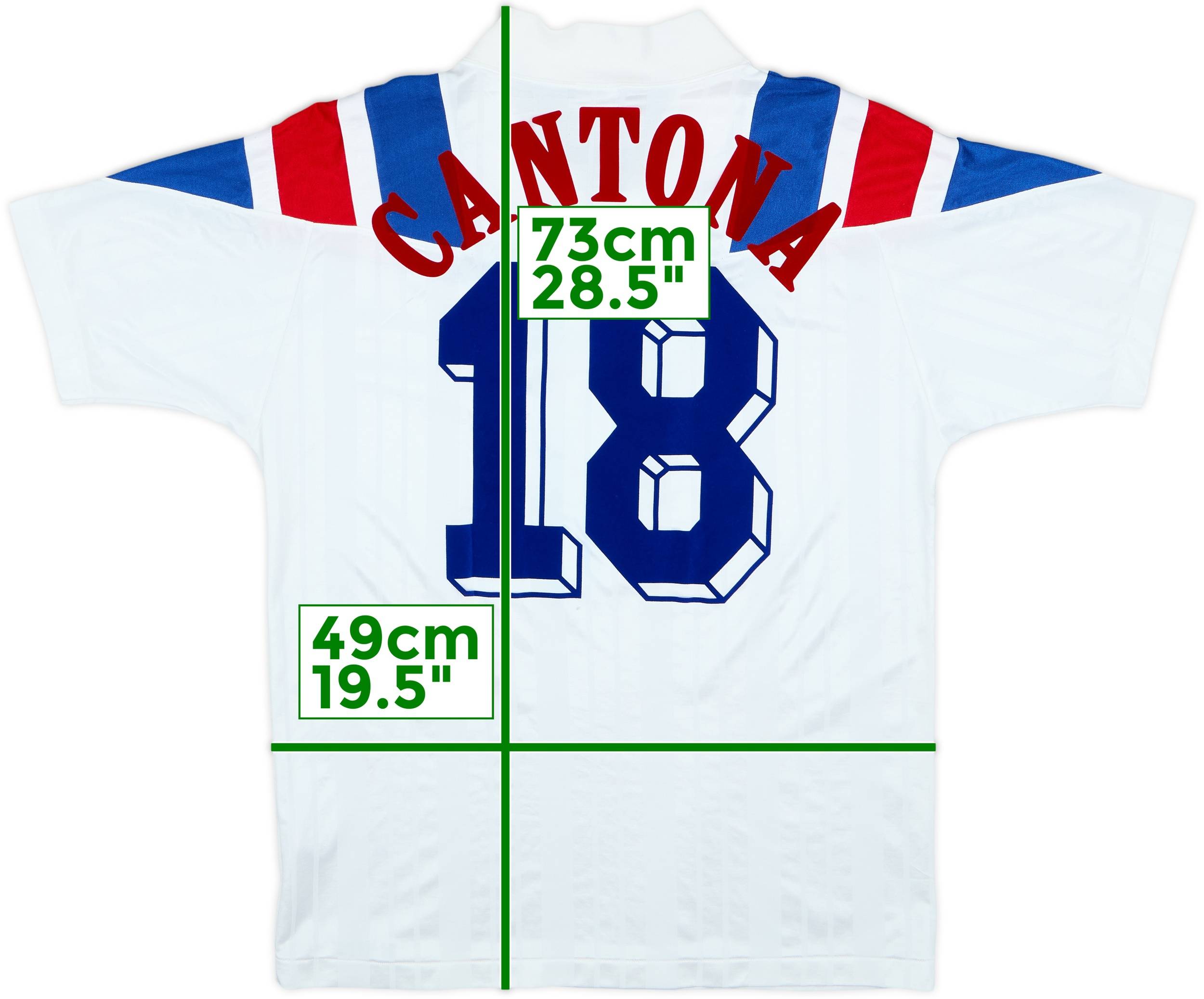 1992-94 France Away Shirt Cantona #18 - 7/10 - (L)