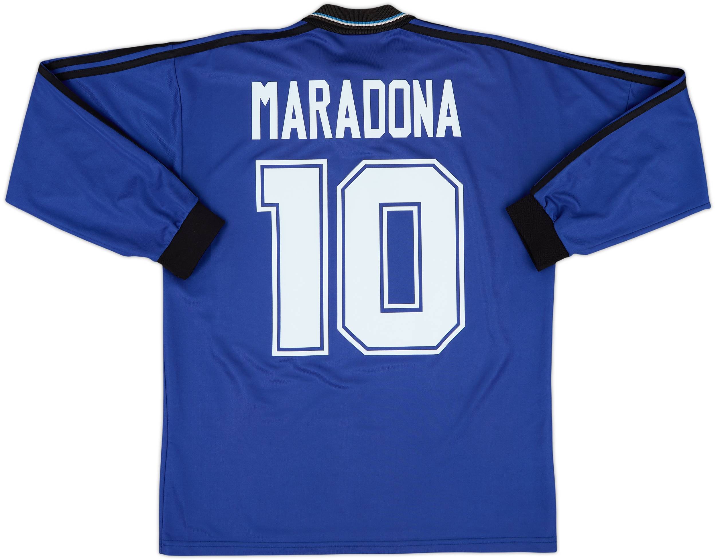 1994-97 Argentina Away L/S Shirt Maradona #10 - 8/10 - (L)