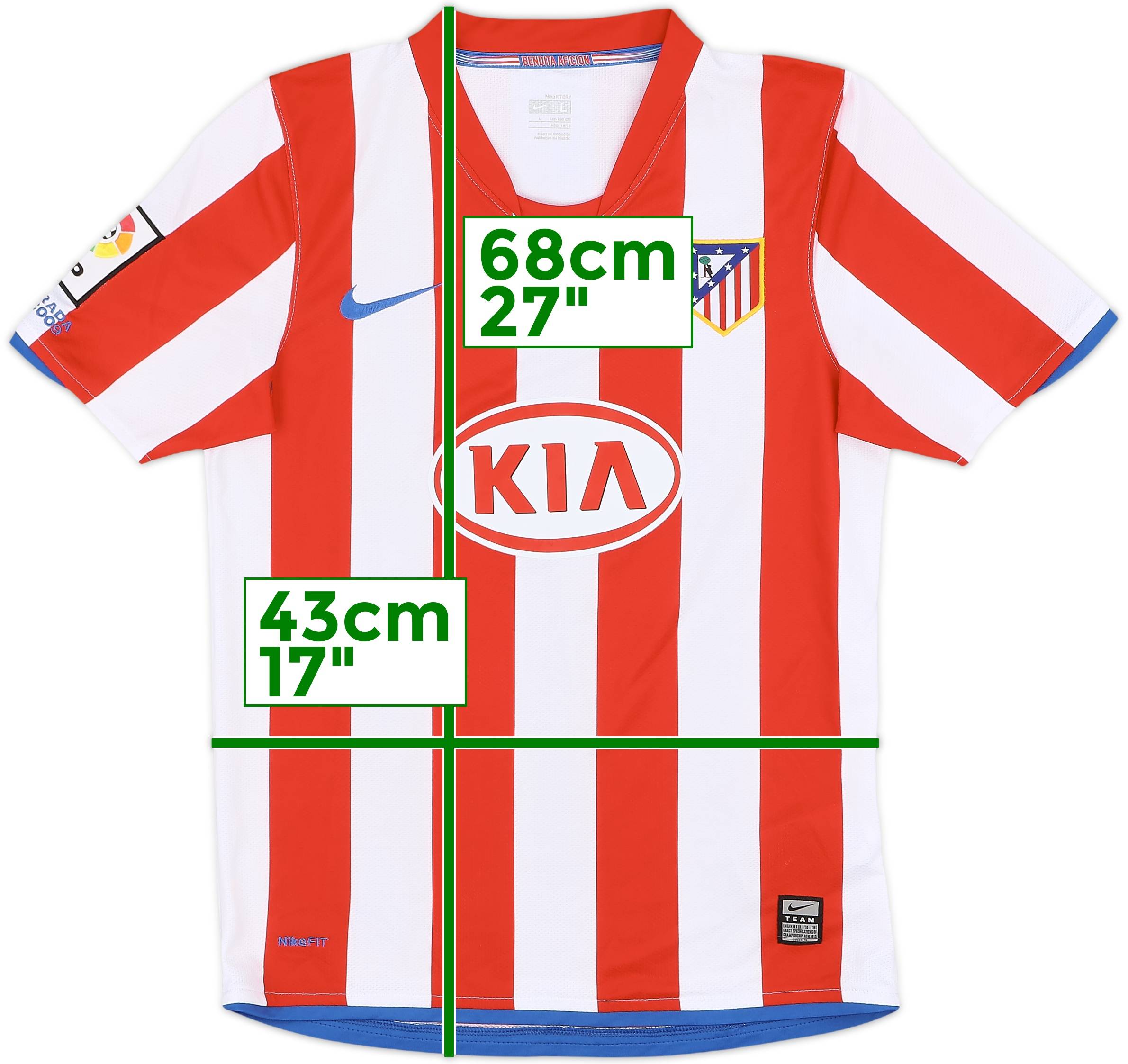 Atlético de Madrid uniform jersey shirt ATLETICO MADRID 2008 2009 HOME FOOTBAL SHIRT JERSEY NIKE