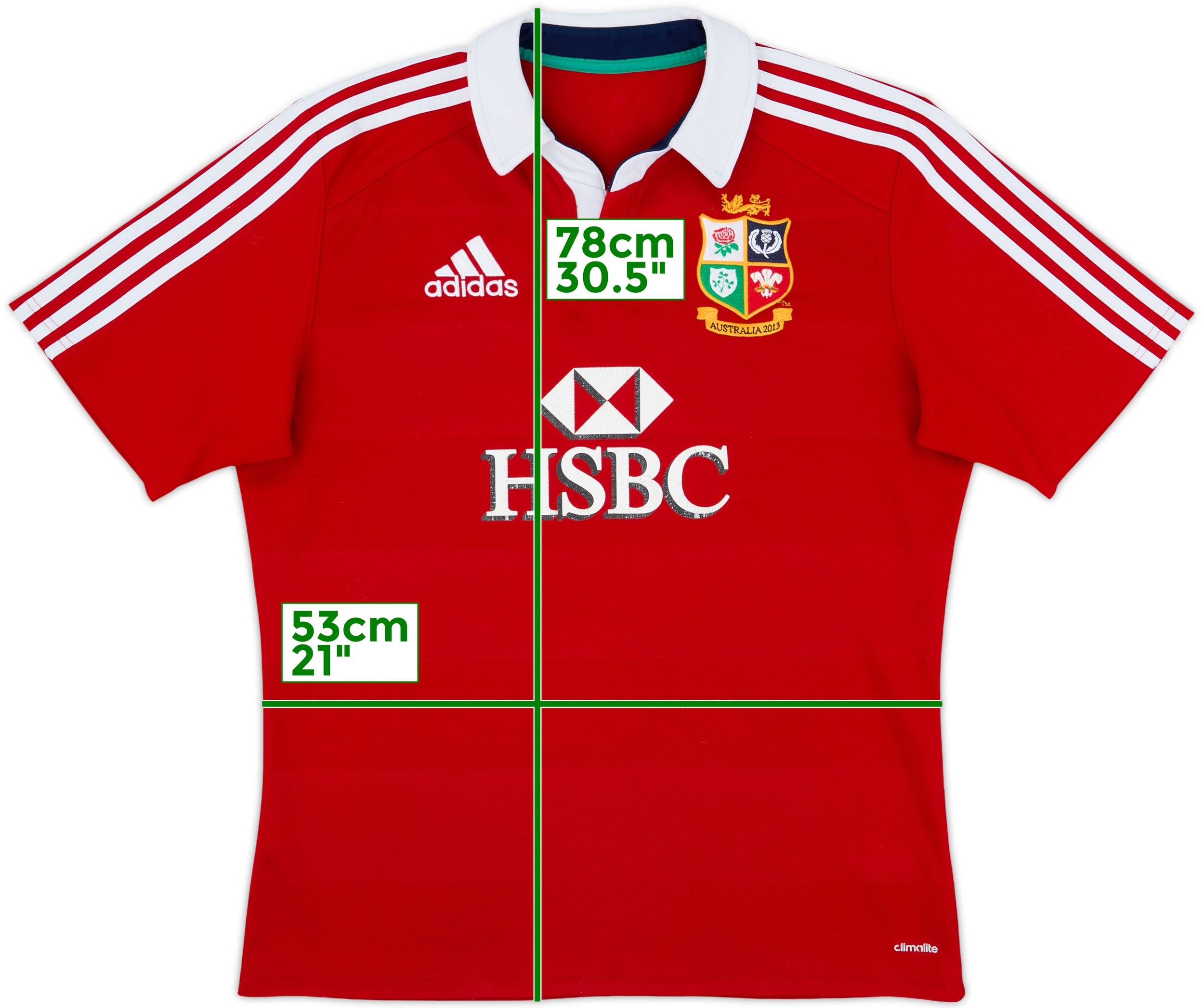 adidas British and Irish Lions ラグビーシャツ 2013 British Irish Lions Rugby Shirt - Adidas - Adults Medium