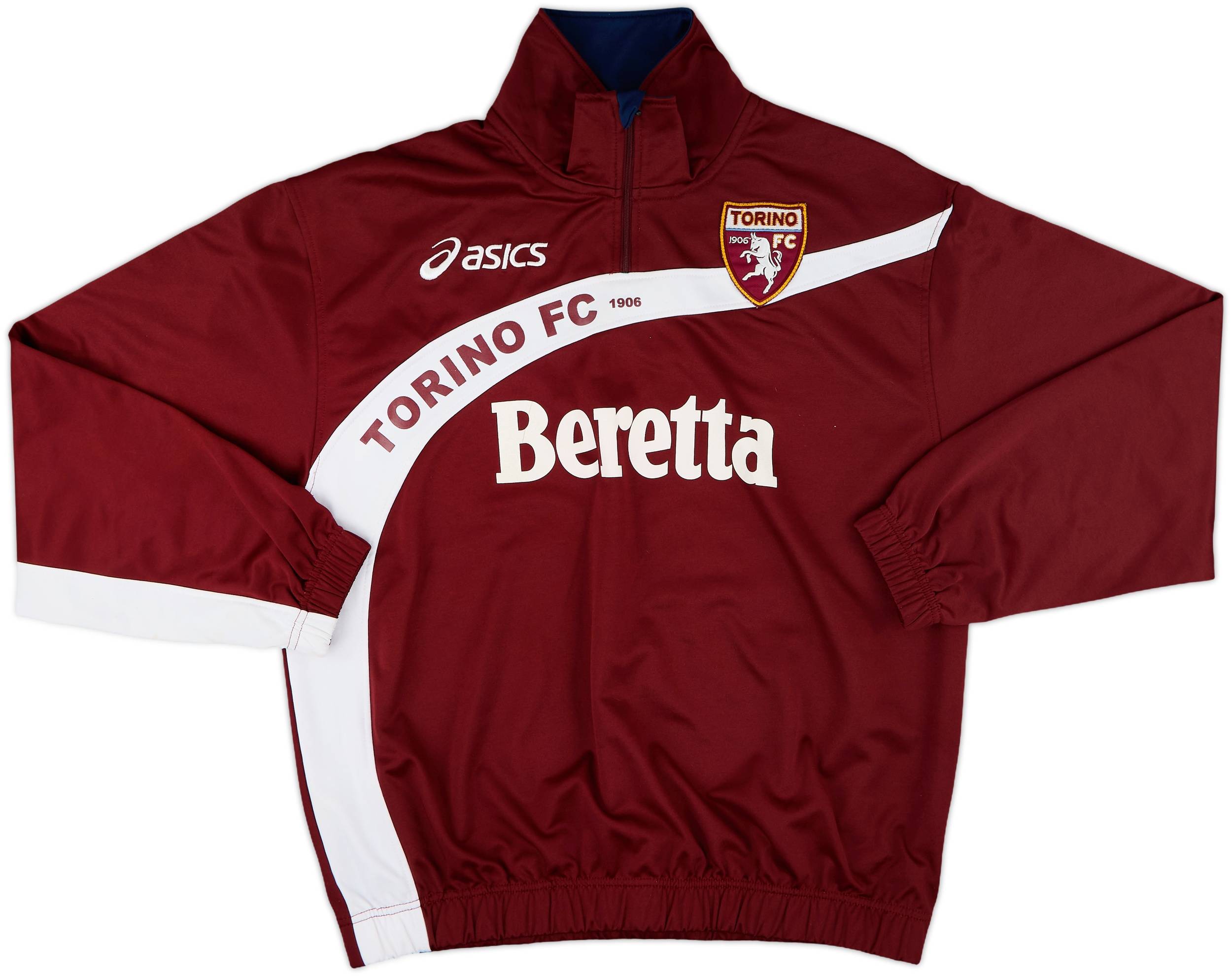 トリノ TORINO FC ゲームシャツ アシックス asics 2002-03 Torino Asics 1/4 Zip Drill Top - 8/10 - (M)