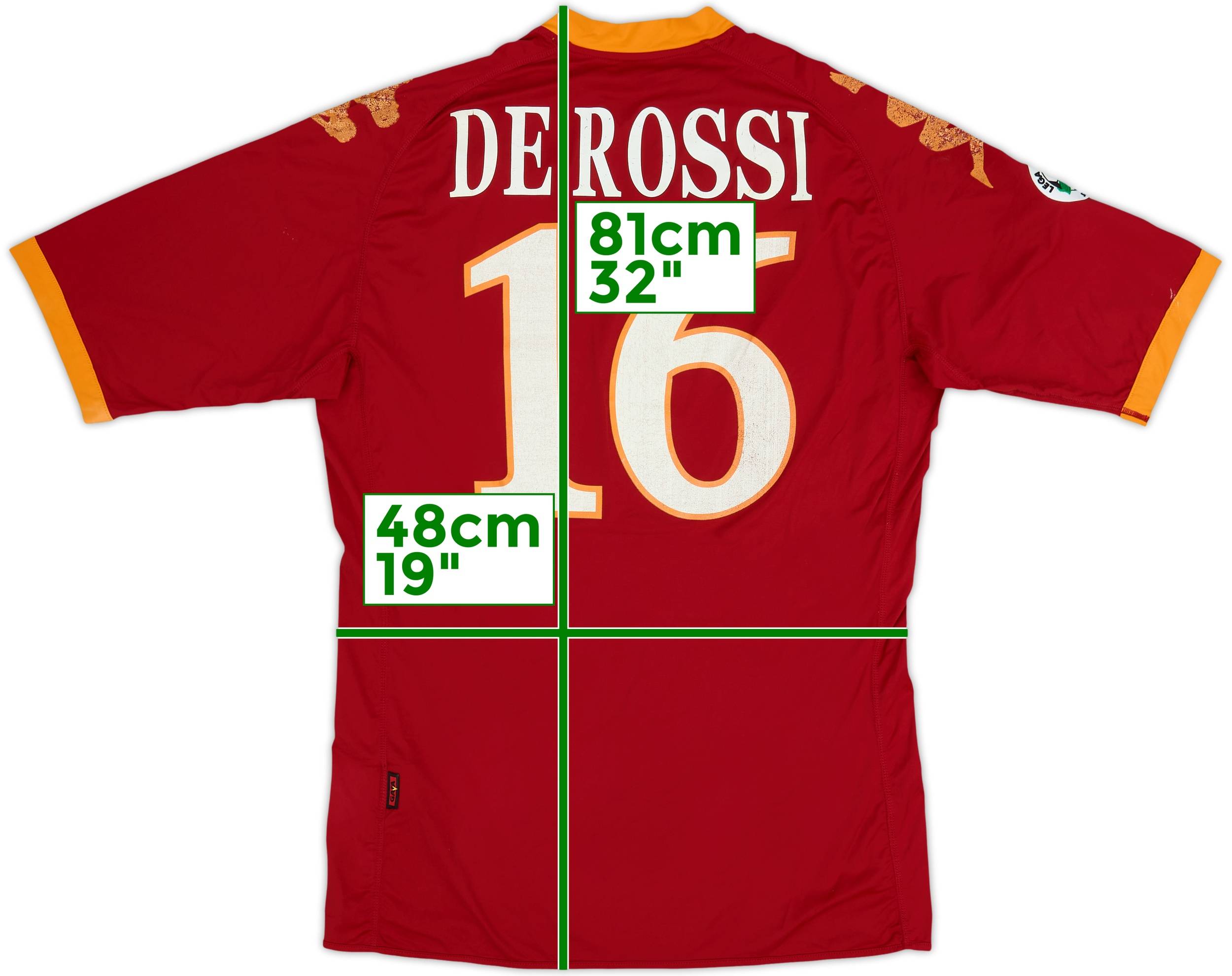 2010-11 Roma Home Shirt De Rossi #16 - 4/10 - (XL)