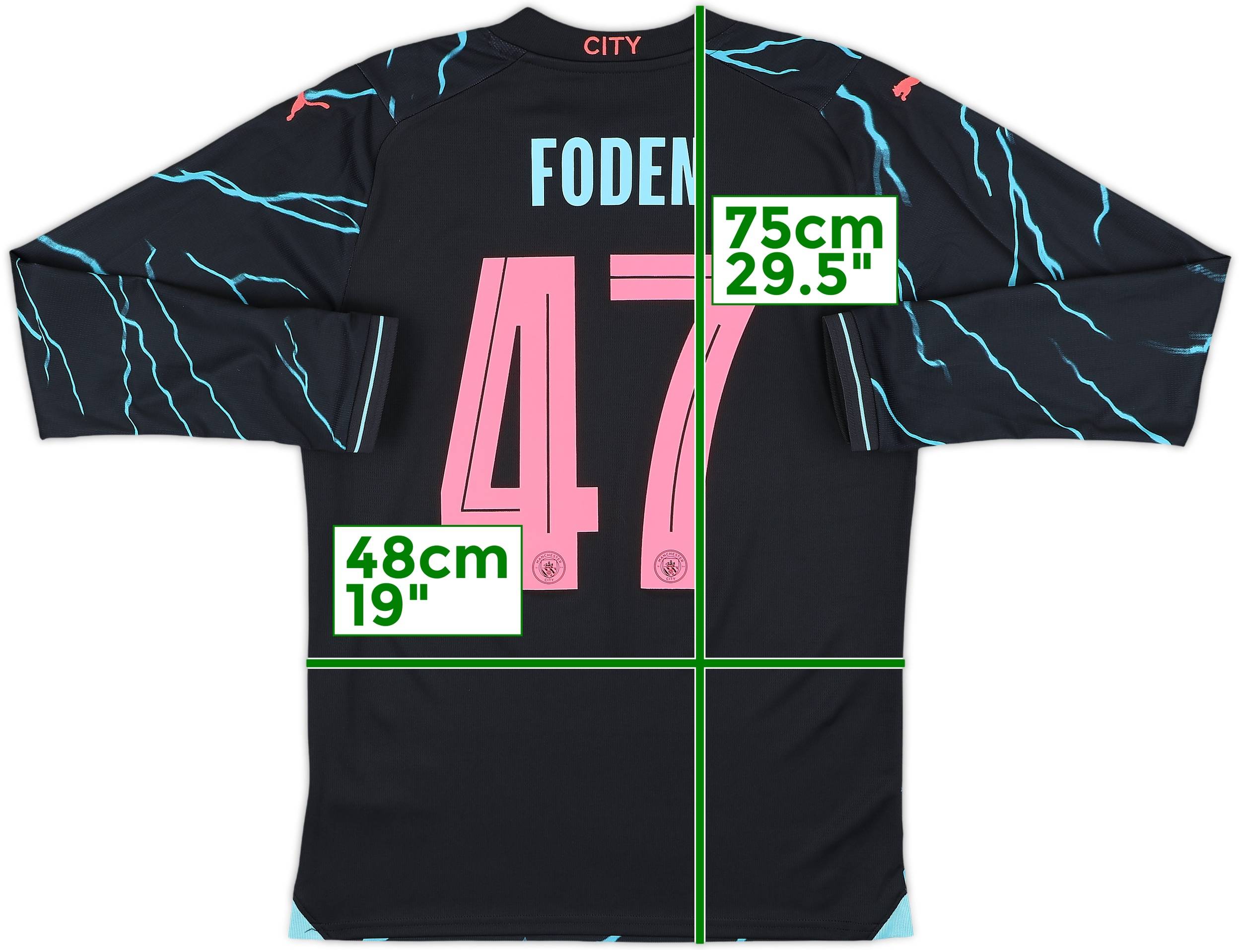 23-24 Manchester City フィル・フォーデン #47 2023-24 Manchester City Third L/S Shirt Foden #47 - 10/10 - (S)
