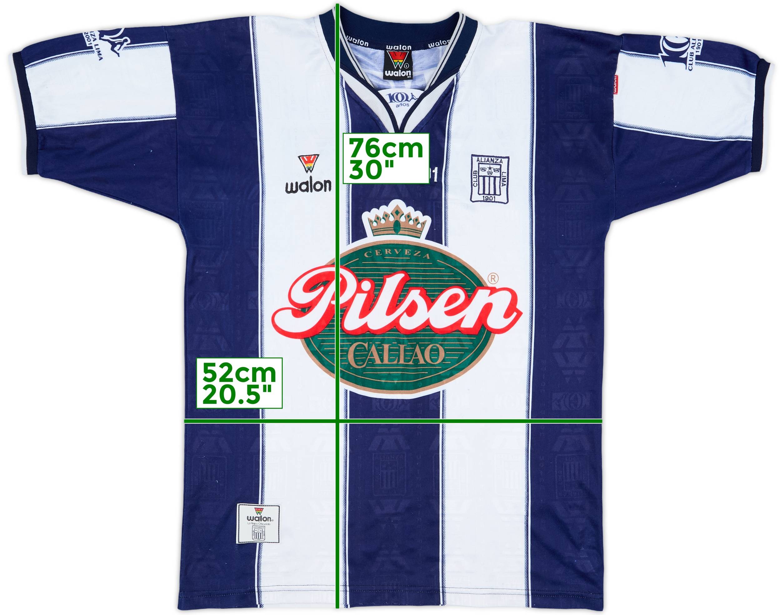 2001 Alianza Lima Centenary Home Shirt #7 - 8/10 - (L)