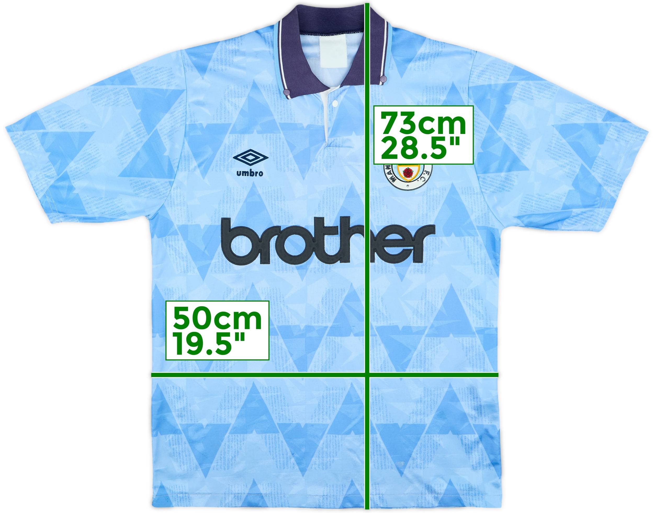 1989-91 Manchester City Home Shirt - 8/10 - (M)