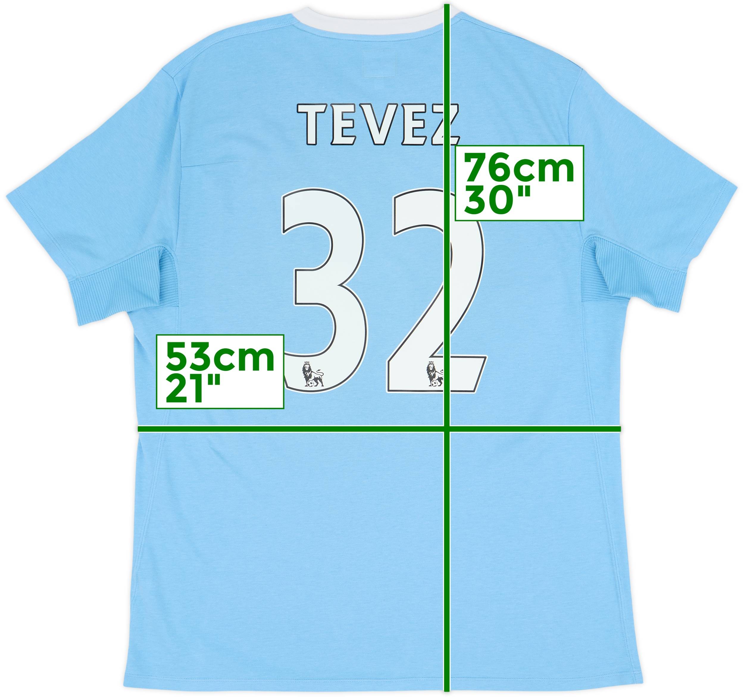 2009-10 Manchester City Home Shirt Tevez #32 - 6/10 - (L)