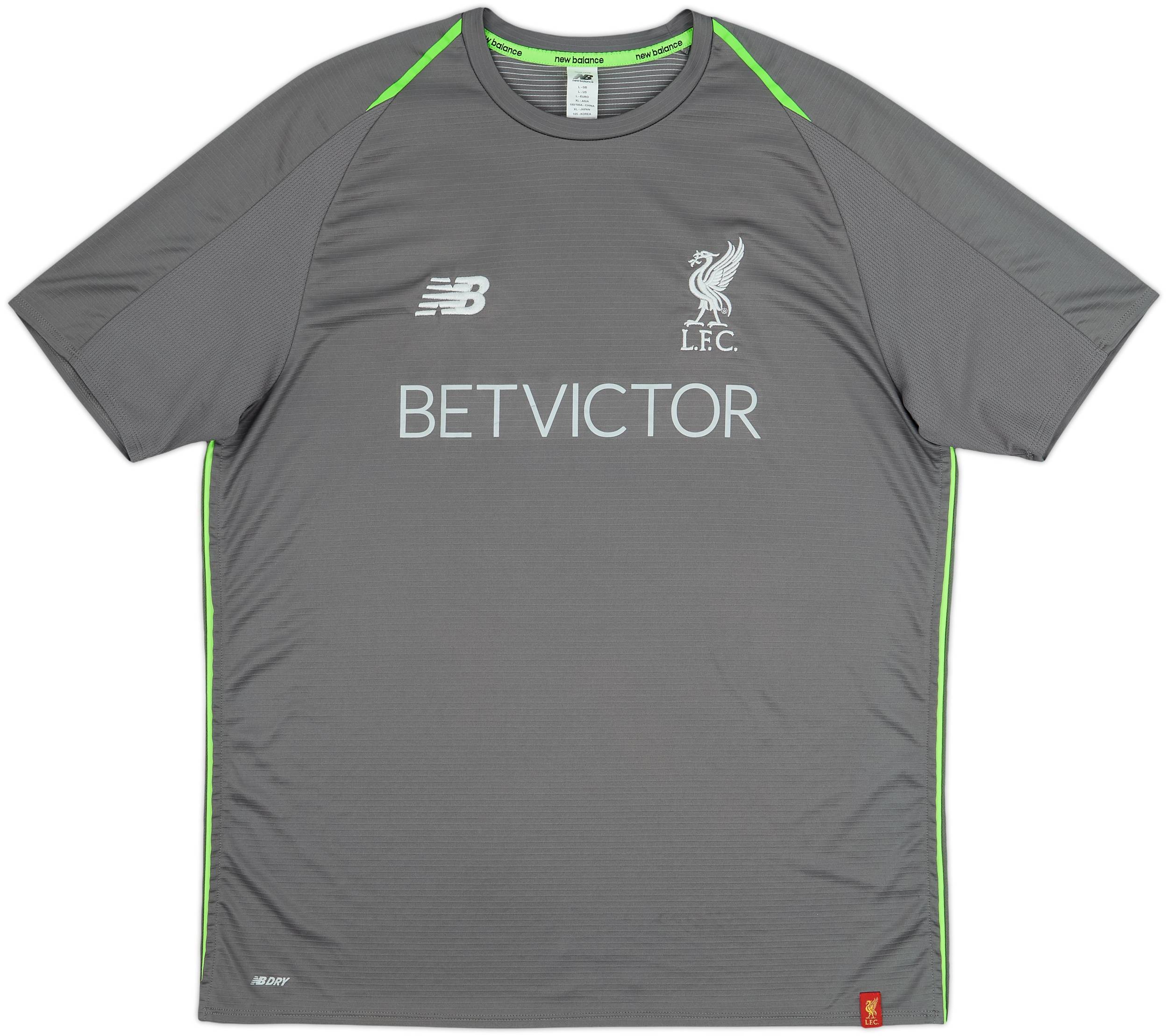 Liverpool FC サッカーシャツ New Balance ダークグレー 2018-19 Liverpool New Balance Training Shirt - 9/10 - (L)