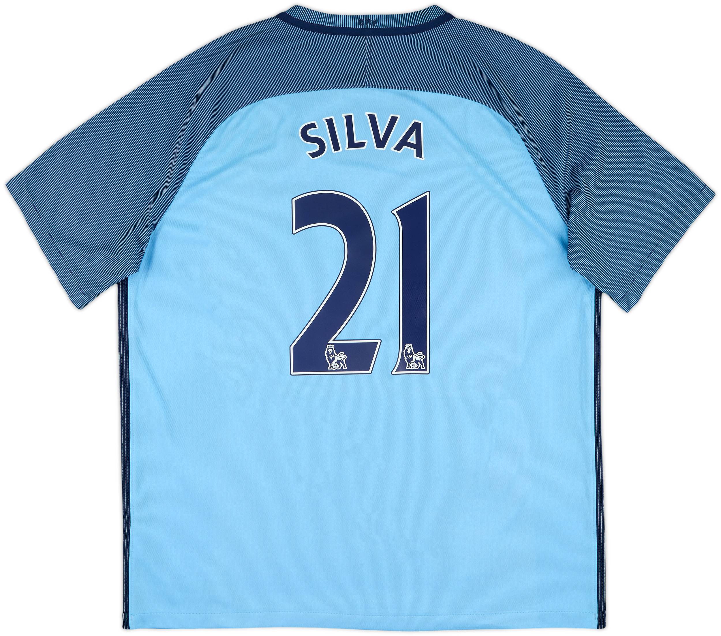 2016-17 Manchester City Home Shirt Silva #21 - 8/10 - (XL)