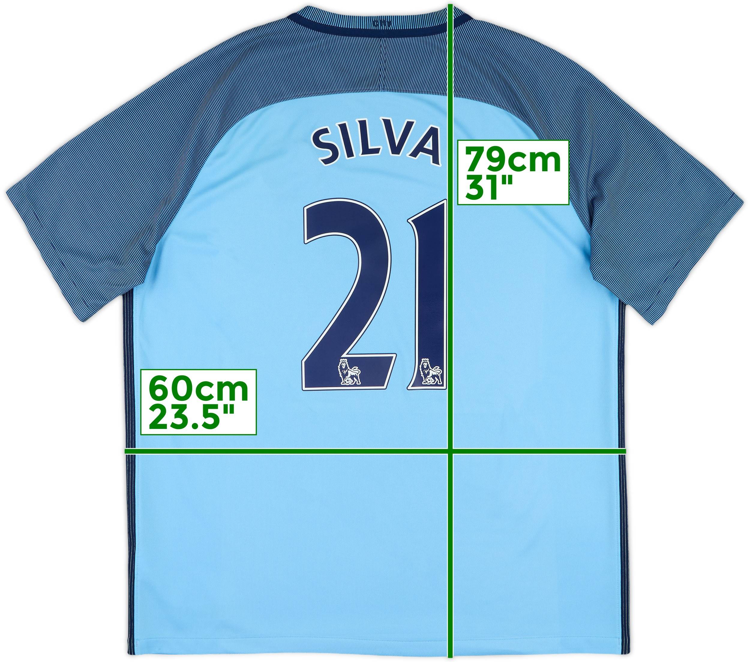 2016-17 Manchester City Home Shirt Silva #21 - 8/10 - (XL)