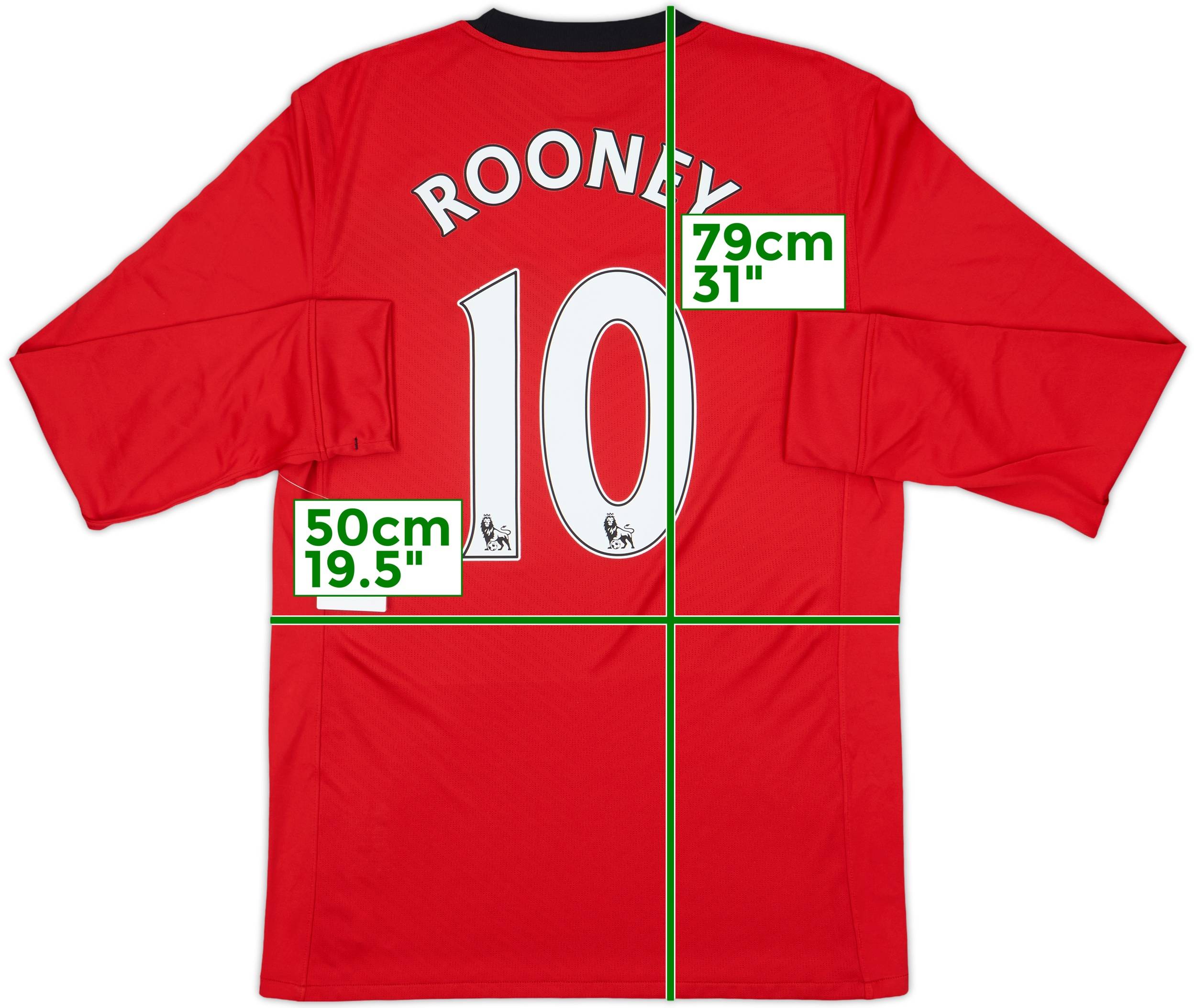2009-10 Manchester United Player Issue Home L/S Shirt Rooney #10 (L)