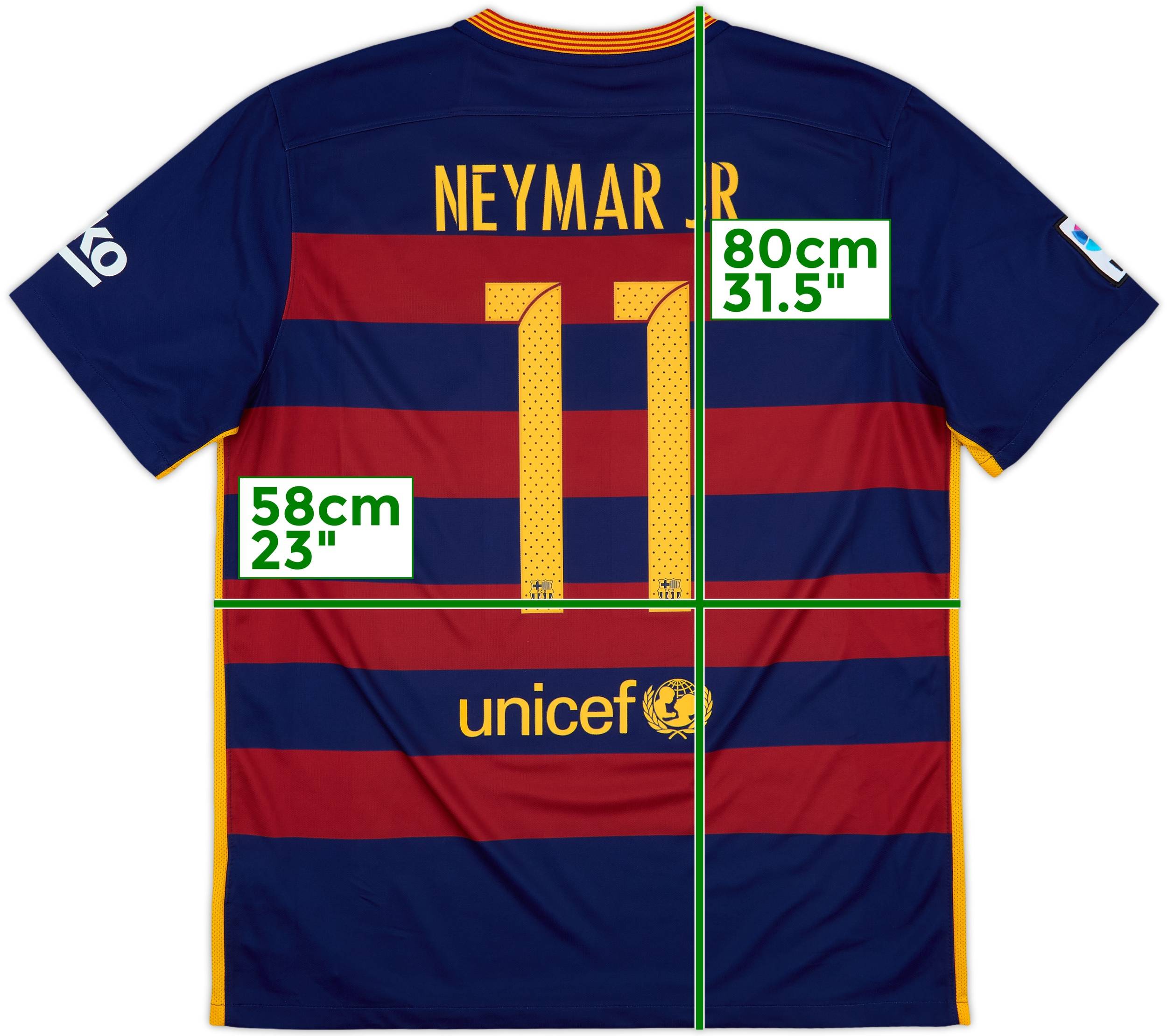 2015-16 Barcelona Home Shirt Neymar Jr #11 - 8/10 - (XL)