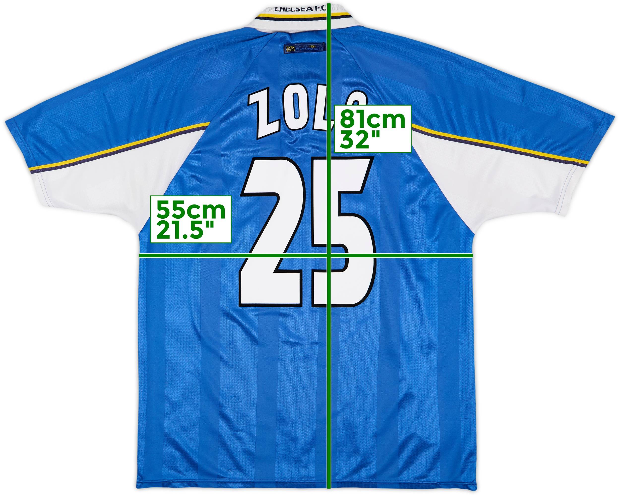 97/99 チェルシー ゾラ　新品紙タグ付きカップ戦ファイナルユニフォーム 1997-99 Chelsea Home Shirt Zola #25 - 8/10 - (XL)