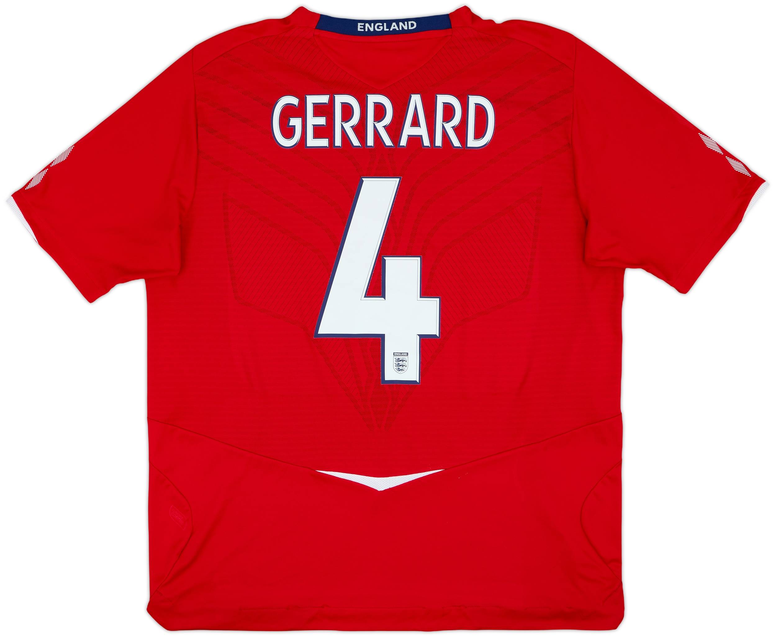 イングランド代表 GERRARD 4番 シャツ 2008-10 England Away Shirt Gerrard #4 - 7/10 - (XL)