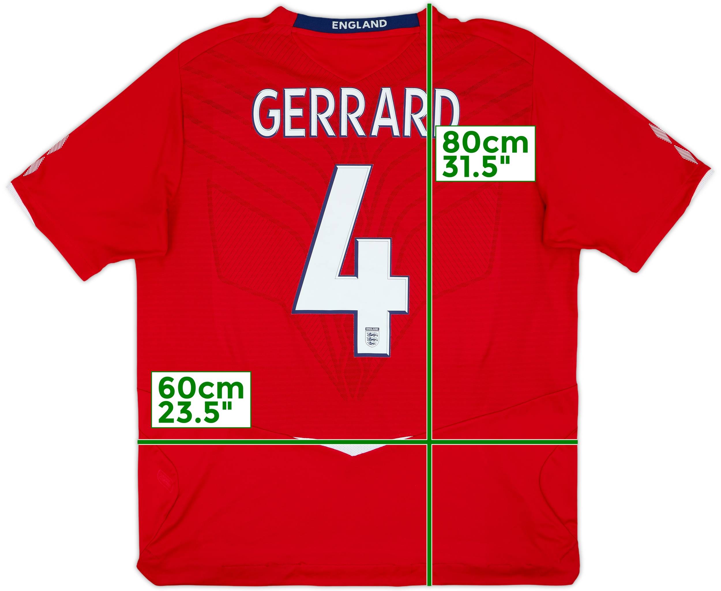2008-10 England Away Shirt Gerrard #4 - 7/10 - (XL)