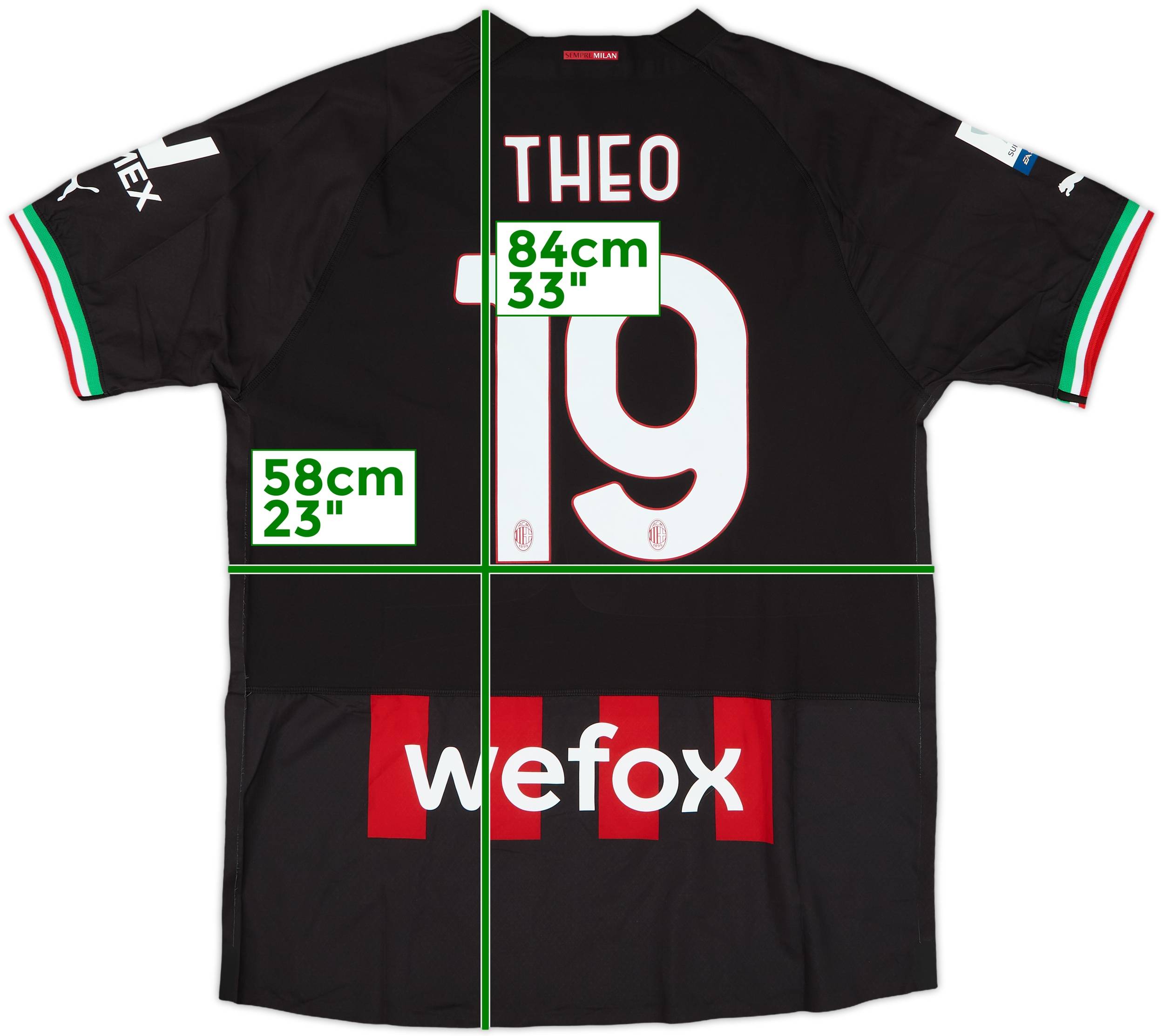 2022-23 AC Milan Authentic Home Shirt Theo #19 (XXL)