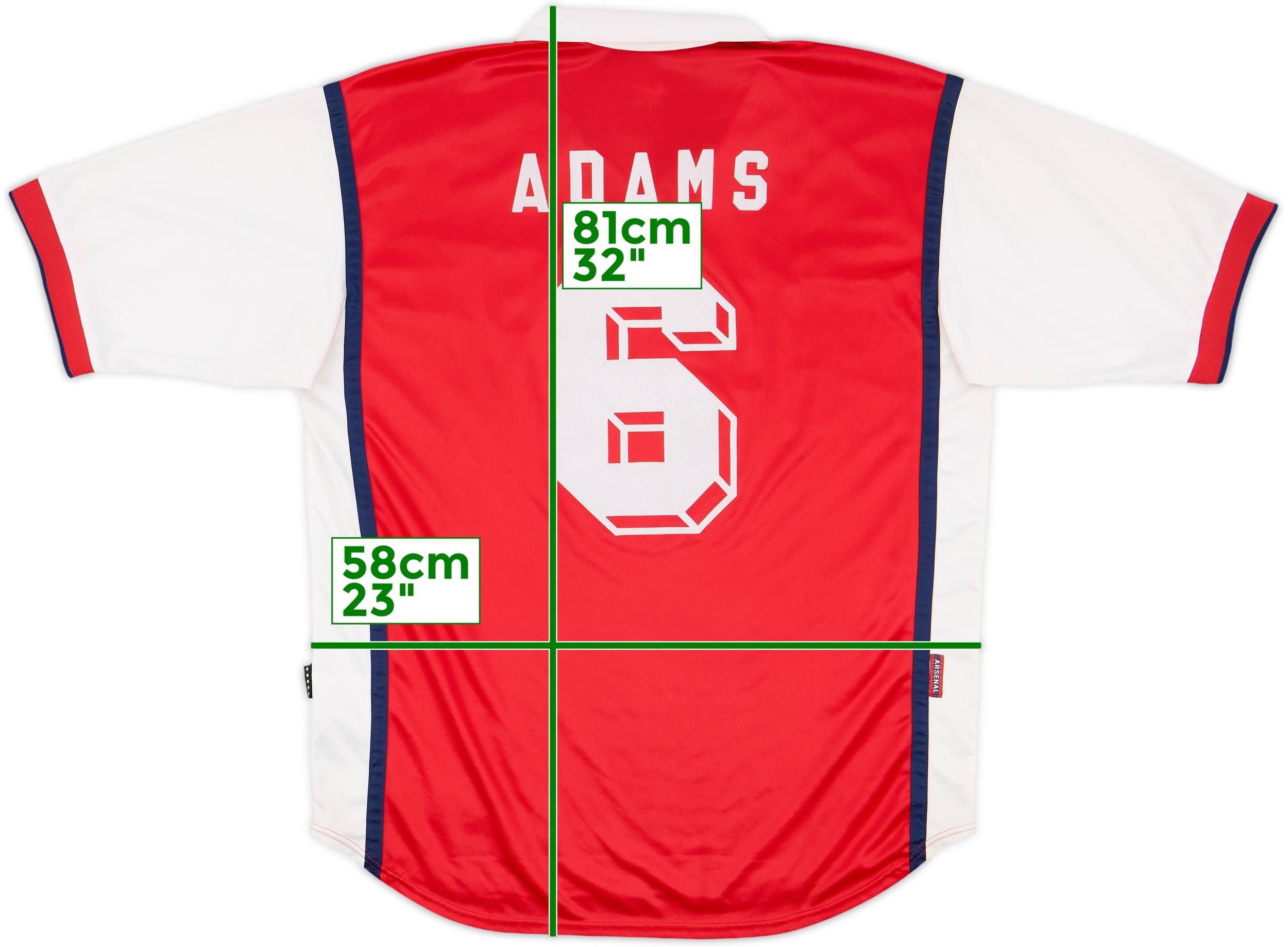1999-00 Arsenal Home Shirt Adams #6 - 9/10 - (XL)