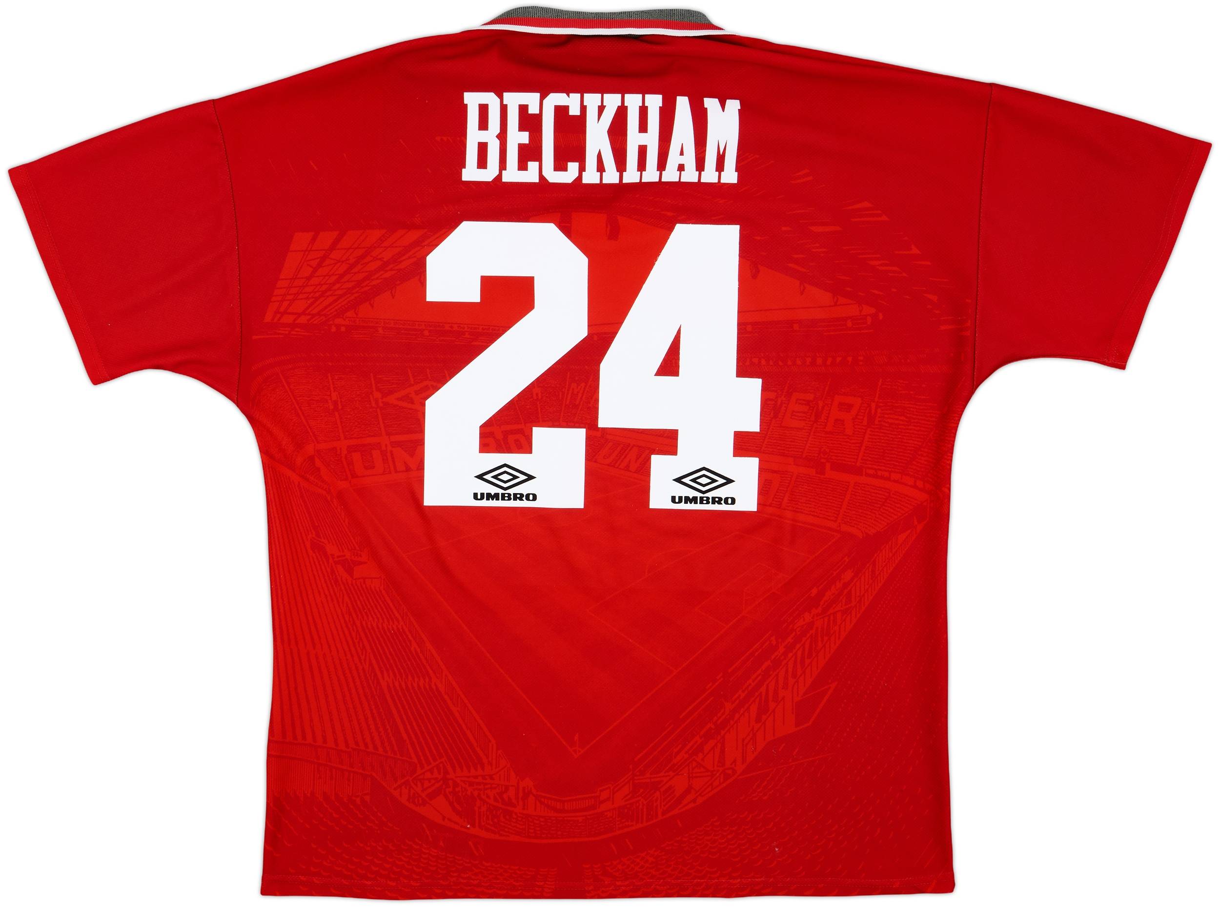 1994-96 Manchester United Home Shirt Beckham #24 - 7/10 - (XXL)