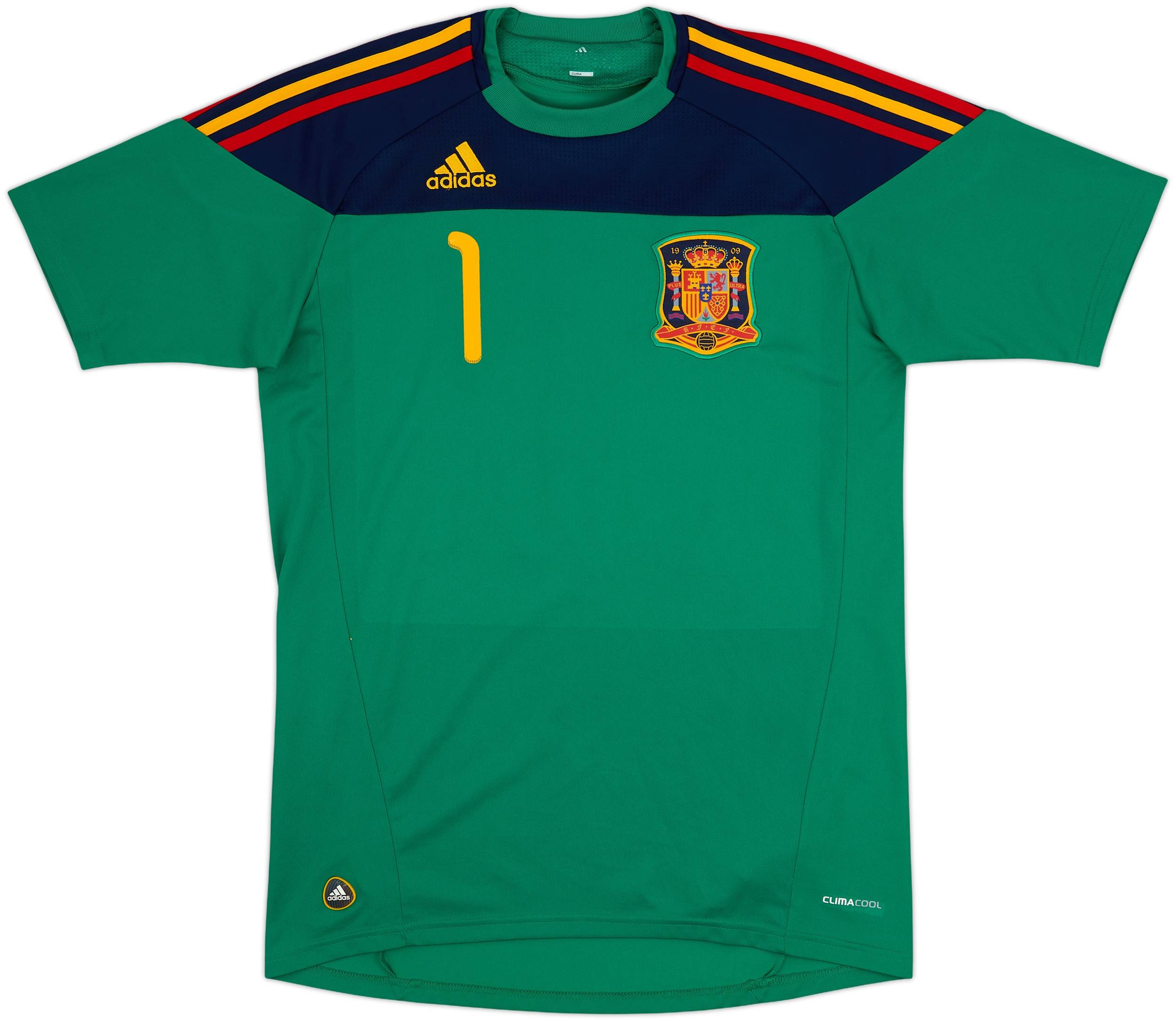2010-11 Spain GK S/S Shirt Casillas #1 - 6/10 - (S)