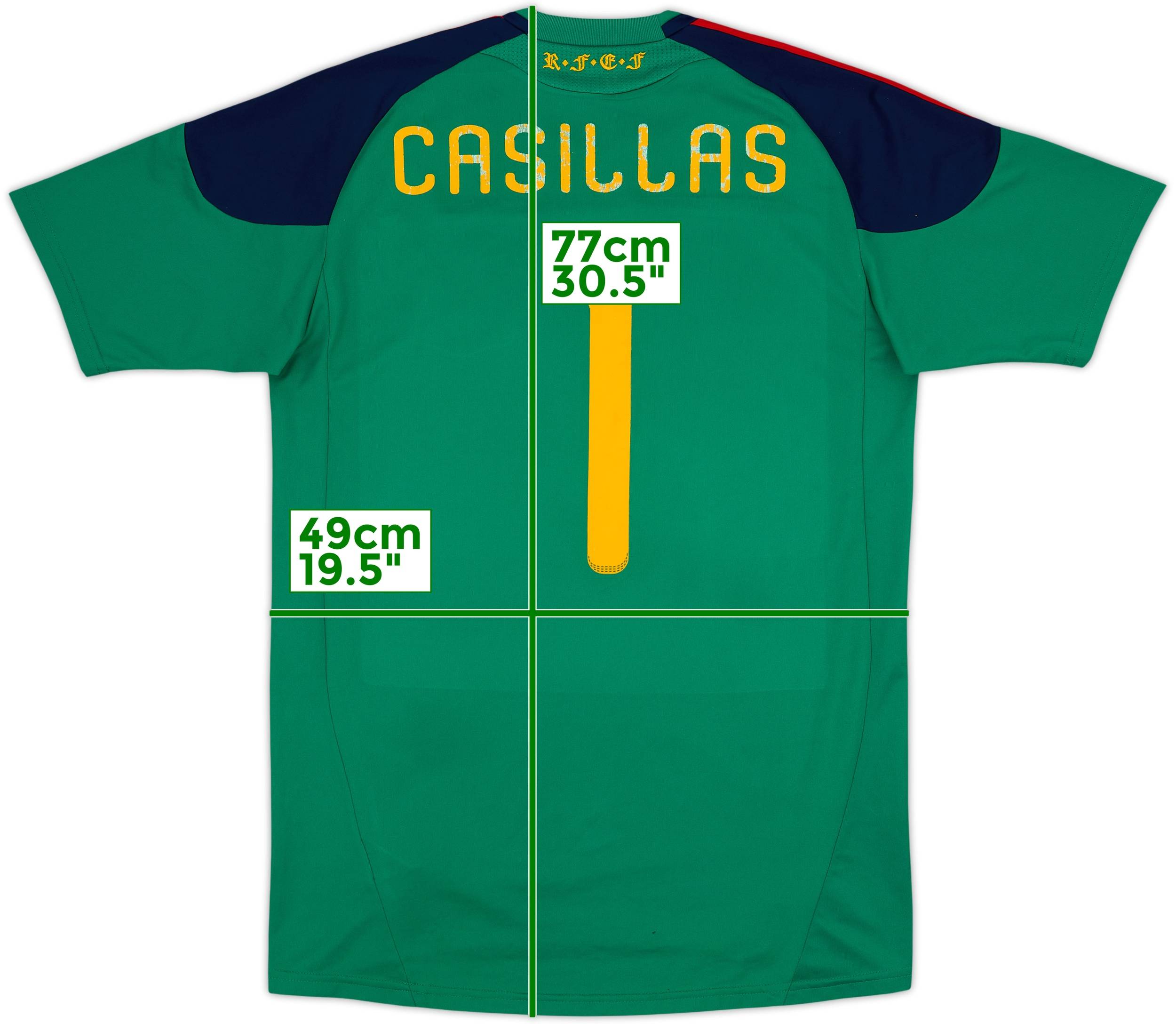 2010-11 Spain GK S/S Shirt Casillas #1 - 6/10 - (S)