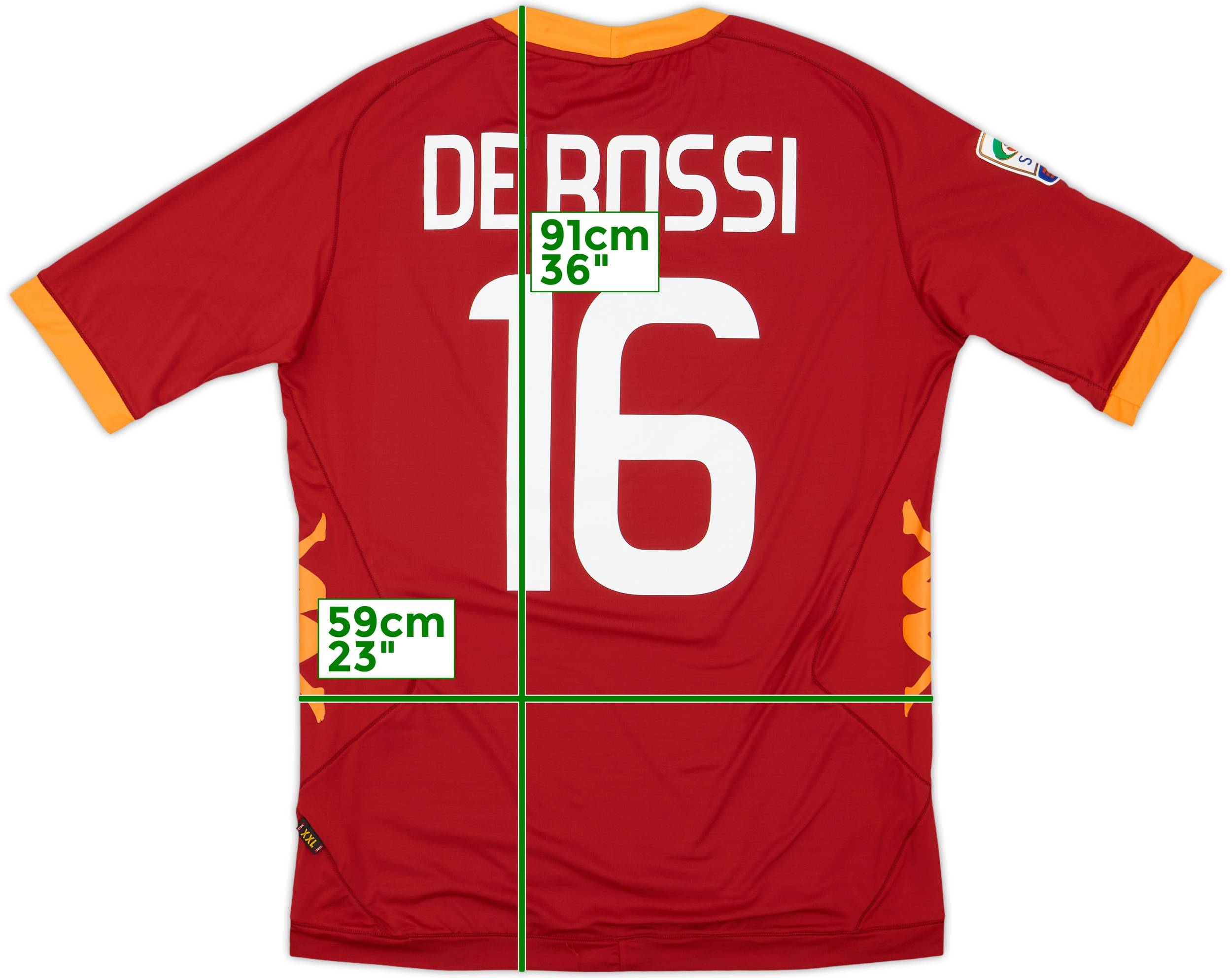 2011-12 Roma Home Shirt De Rossi #16 - 9/10 - (XXL)