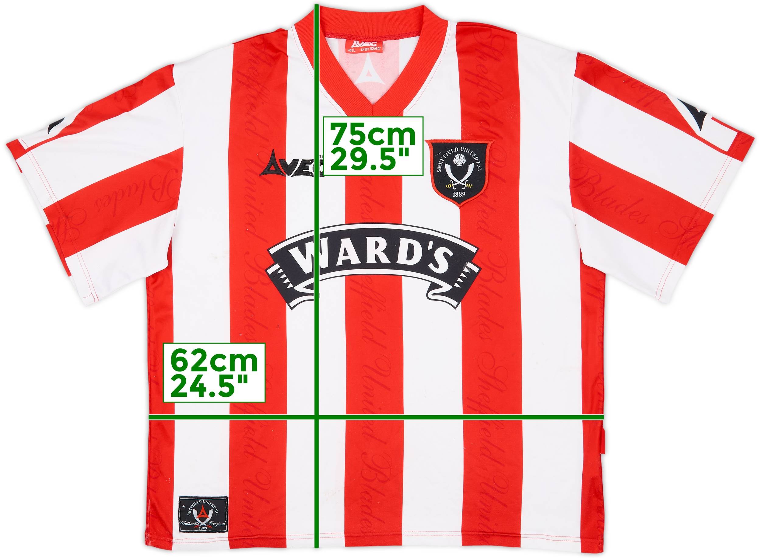 シェフィールドユナイテッド 96-97 ホームユニフォーム avec 1996-97 Sheffield United Home Shirt - 7/10 - (L)