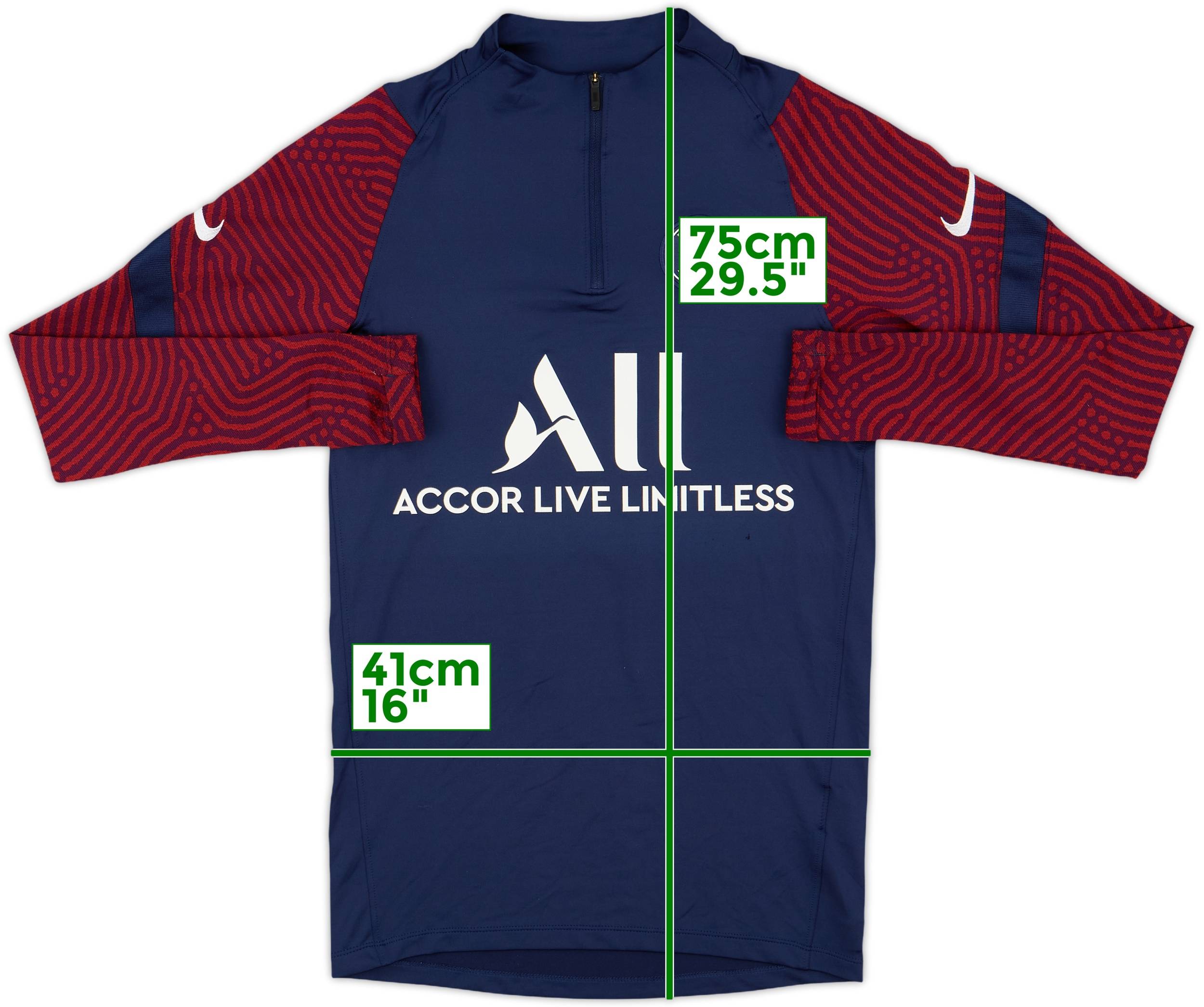 2020-21 Paris Saint-Germain Nike 1/4 Zip Drill Top - 7/10 - (XS)