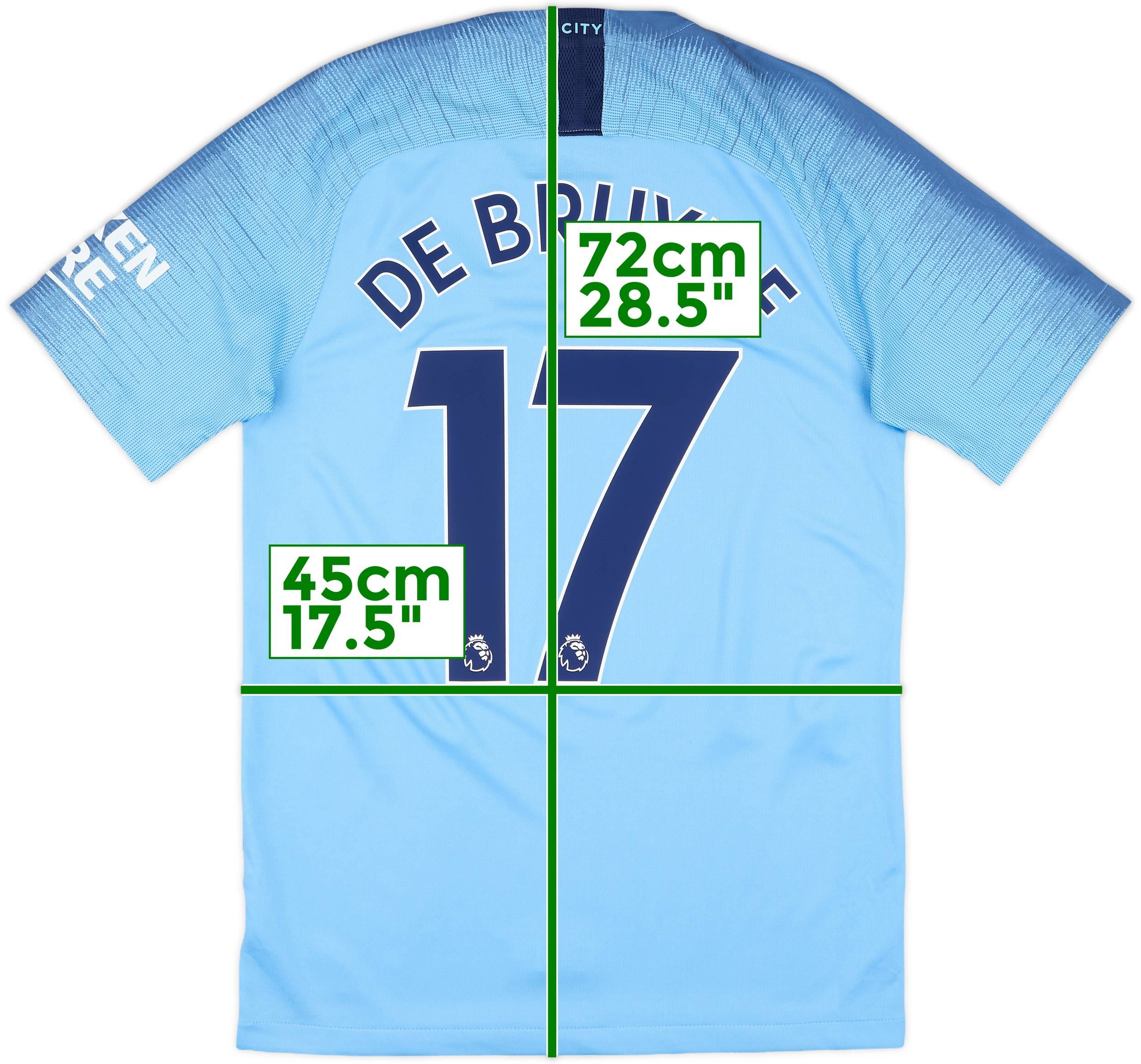 2018-19 Manchester City Home Shirt De Bruyne #17 - 9/10 - (S)