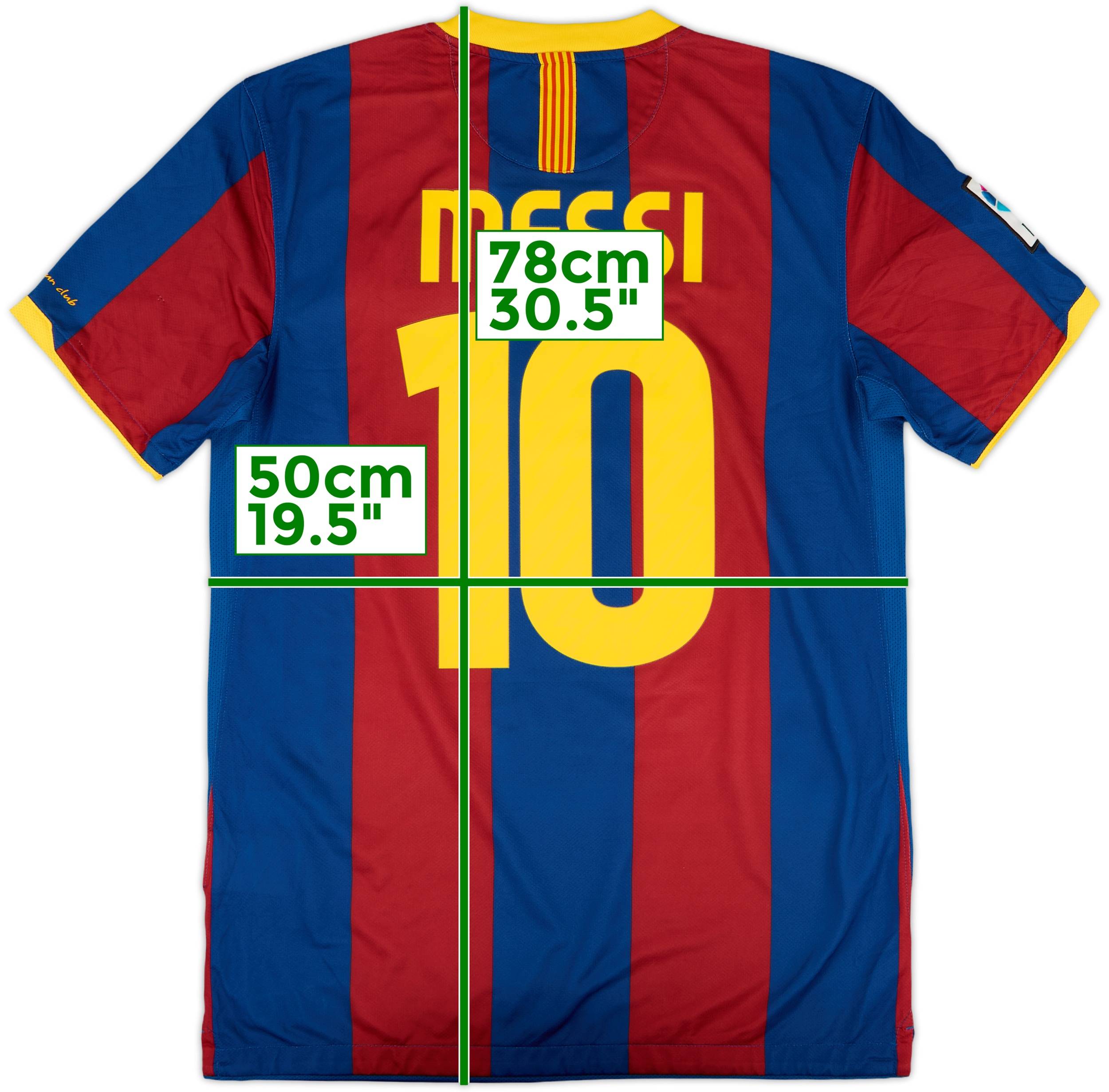 FC Barcelona MESSI 10番セットアップ 2010-11 Barcelona Basic Home Shirt Messi #10 - 9/10 - (S)