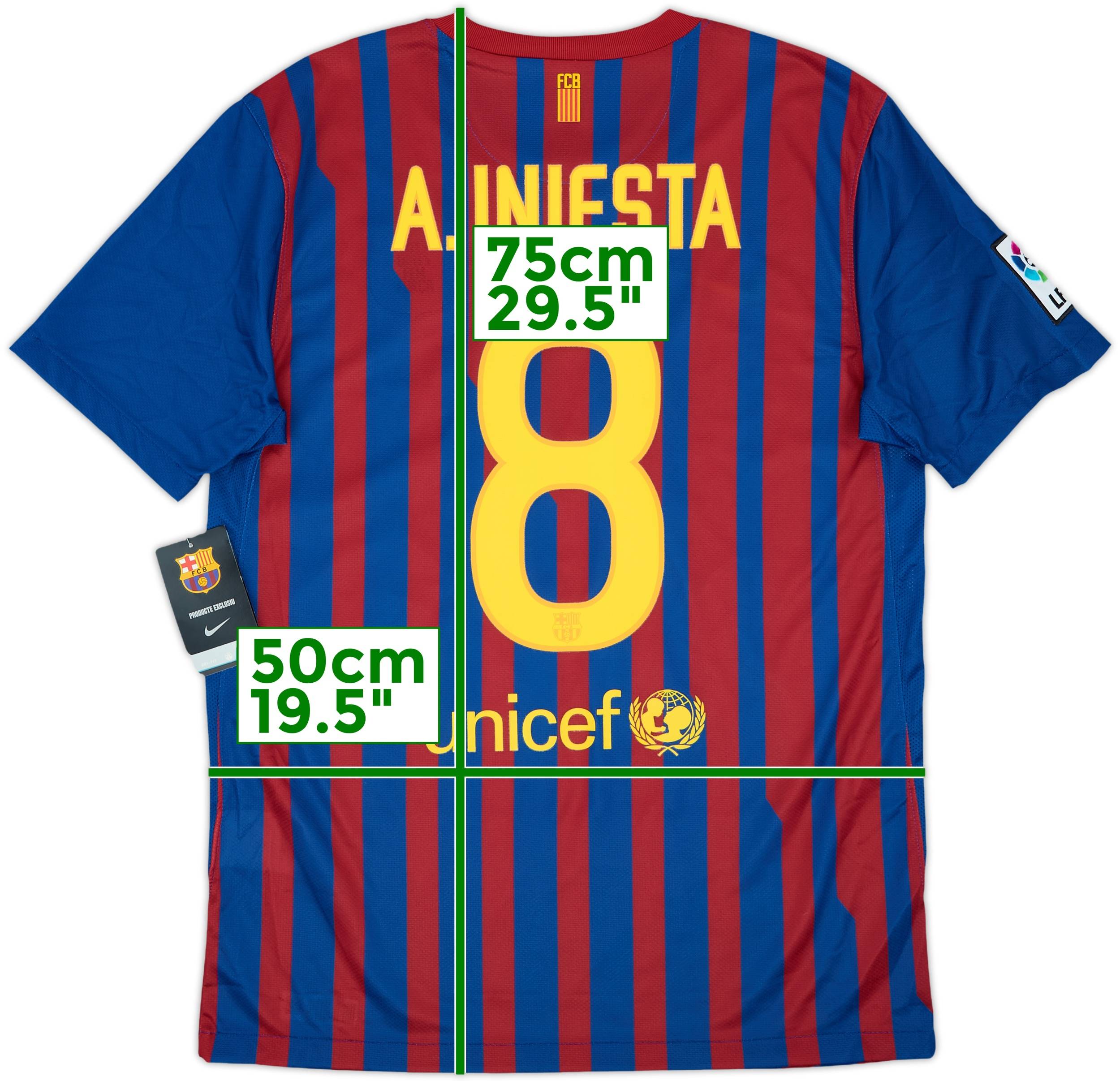A. INIESTA 直筆サイン入りシャツ 8番 イニエスタ 2011-12 Barcelona Home Shirt A.Iniesta #8 (M)