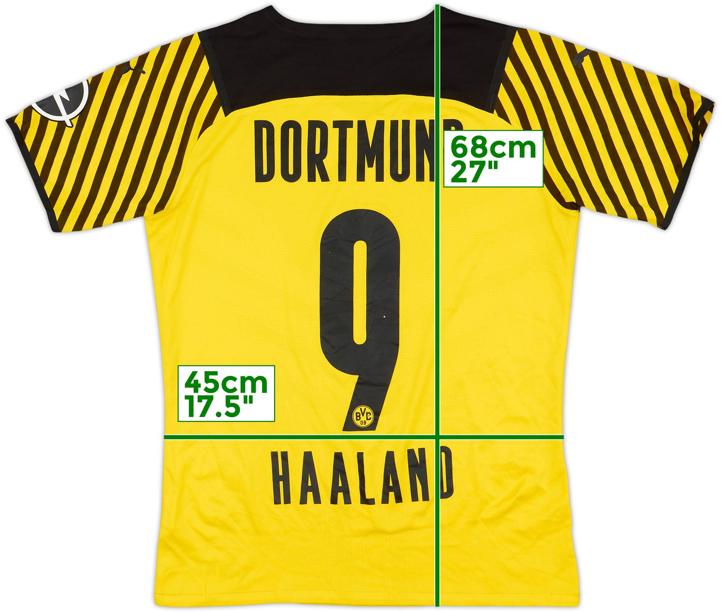 2021-22 Borussia Dortmund Home Shirt Haaland #9 8/10 (S)