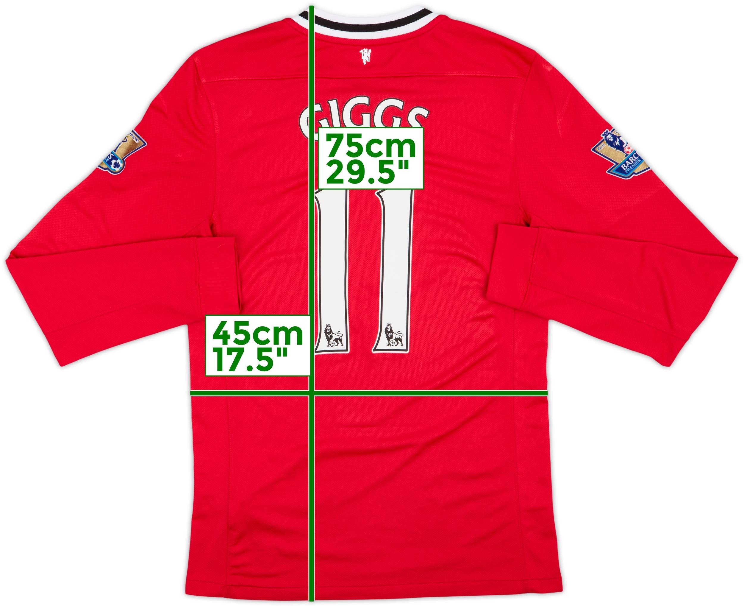 2011-12 Manchester United Home L/S Shirt Giggs #11 - 8/10 - (M)