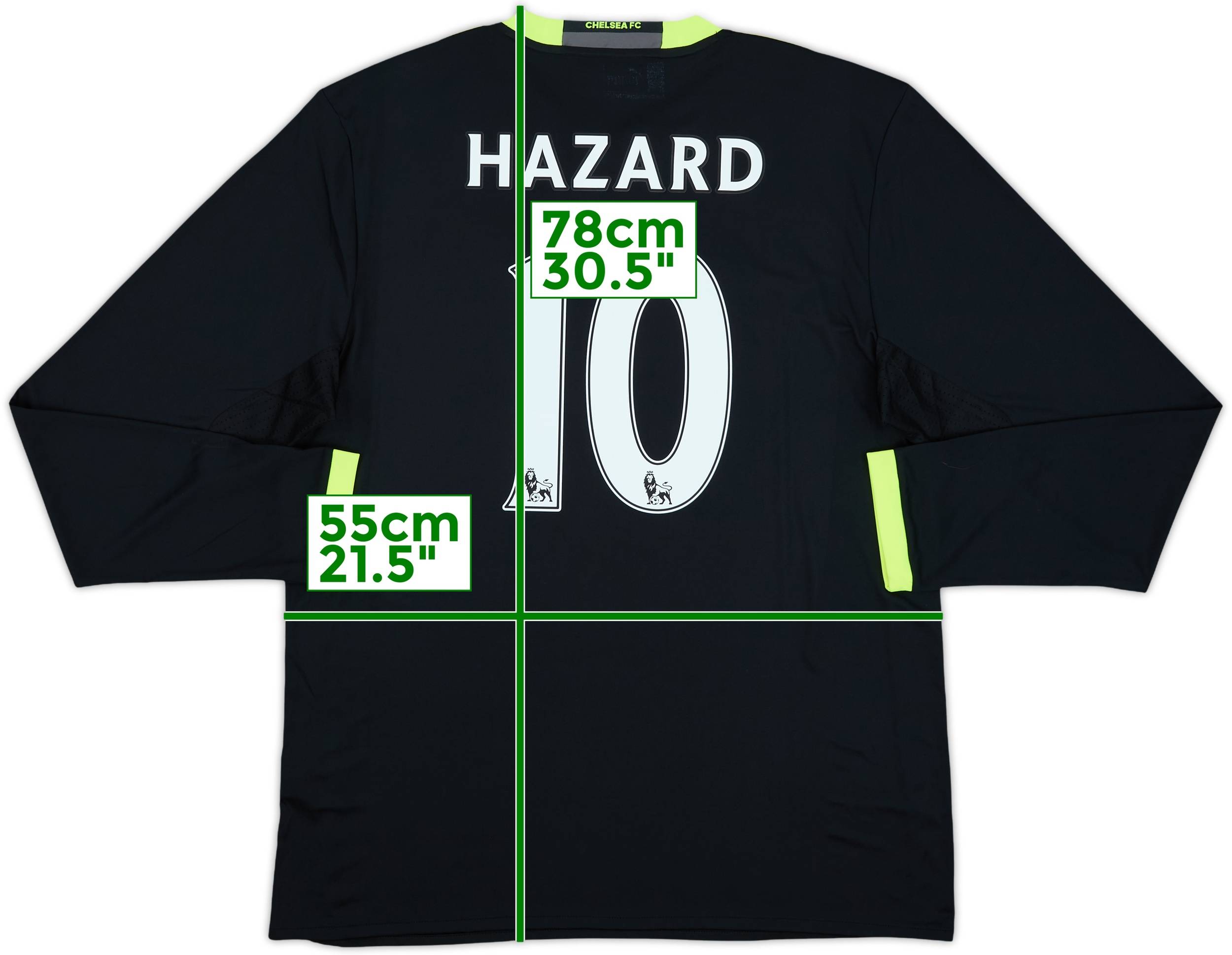 2016-17 Chelsea Away L/S Shirt Hazard #10 (L)