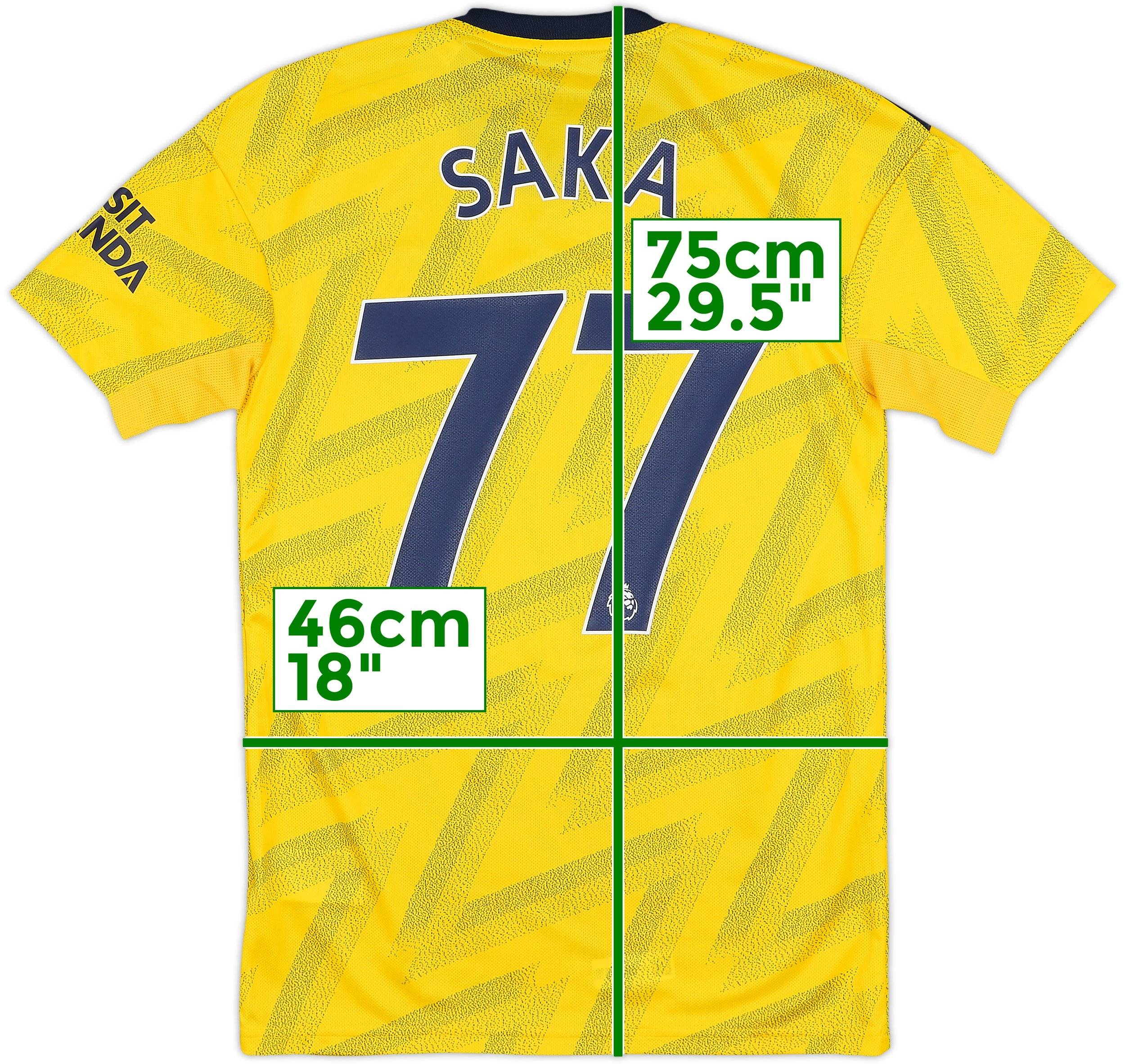 2019-20 Arsenal Away Shirt Saka #77 (XS)