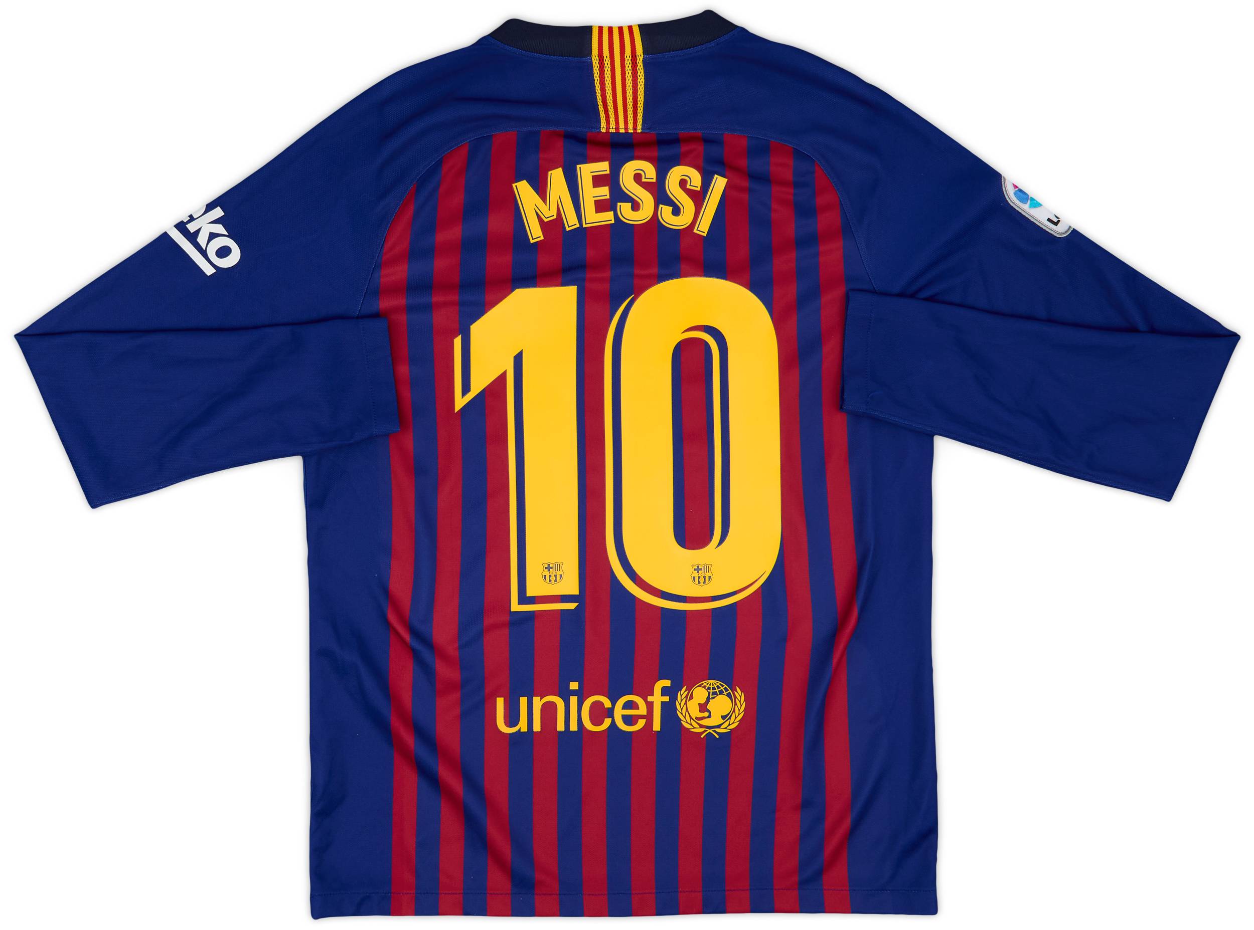 2018-19 Barcelona Home L/S Shirt Messi #10 - 10/10 - (M)