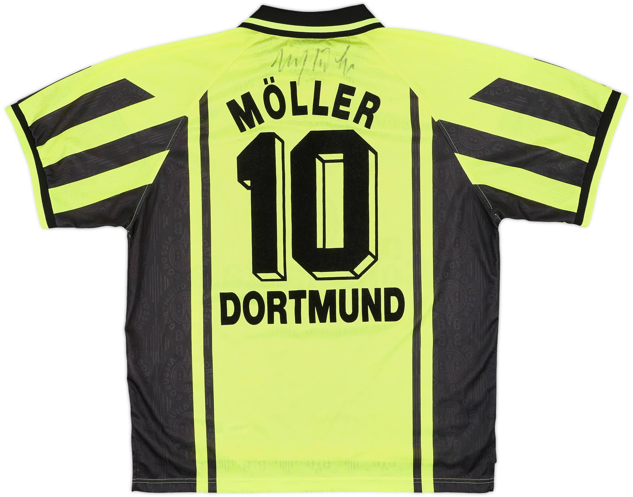 1996-97 Borussia Dortmund Signed Home Shirt Moller #10 - 8/10 - (XL)