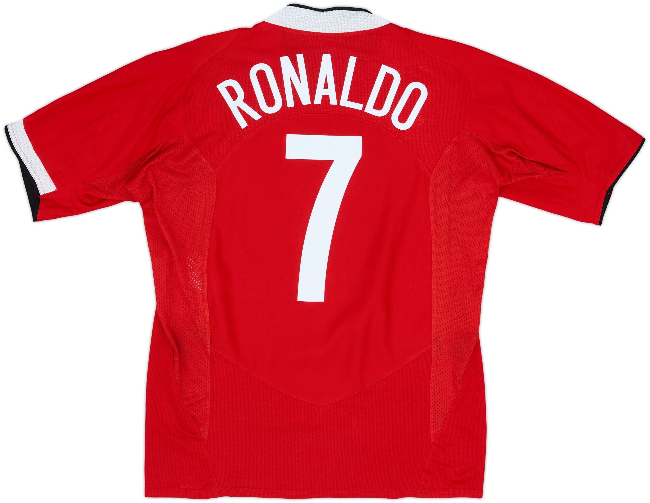 ウェア Manchester Utd 2004 CL RONALDO 7 + Patch 2004-06 Manchester United Home Shirt Ronaldo #7 - 8/10 - (L)