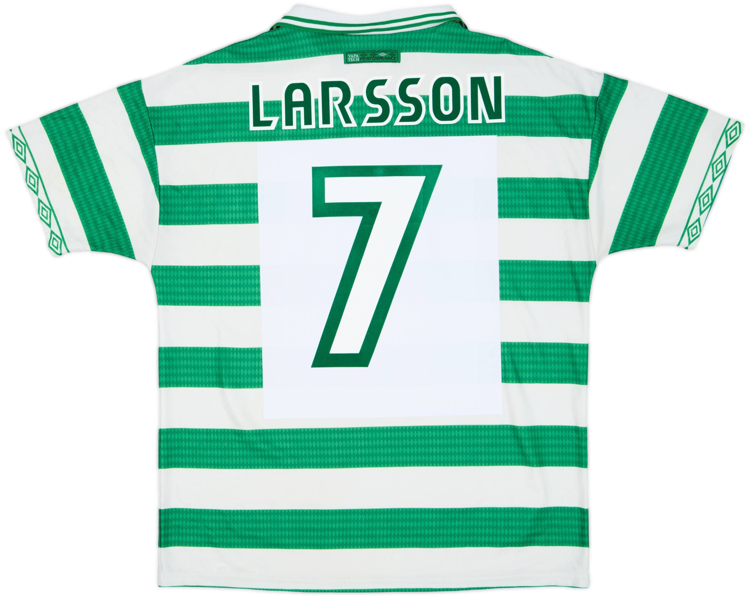1997-99 Celtic Home Shirt Larsson #7 - 8/10 - (XL)