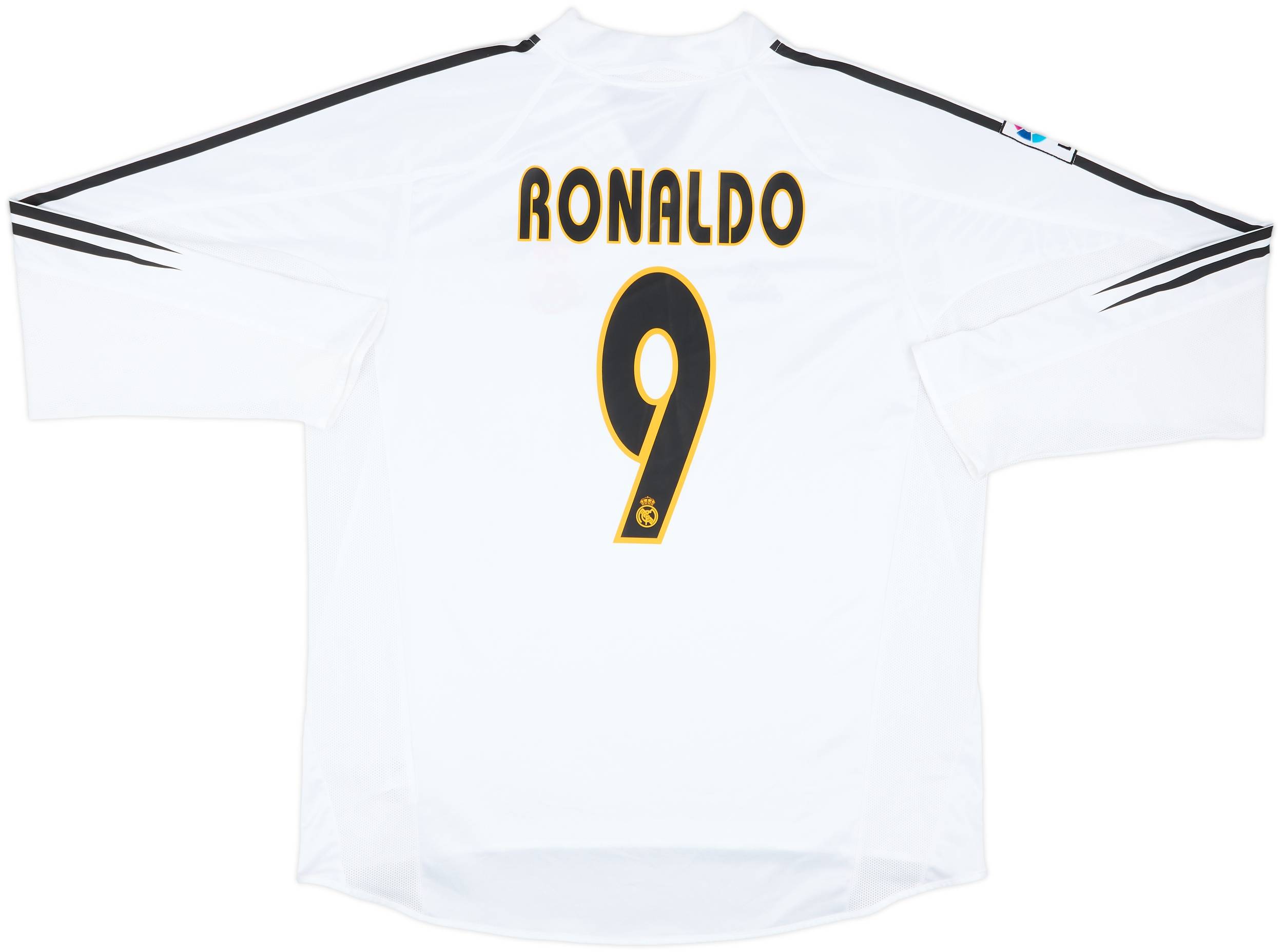 2004-05 Real Madrid Home L/S Shirt Ronaldo #9 - 9/10 - (XL)