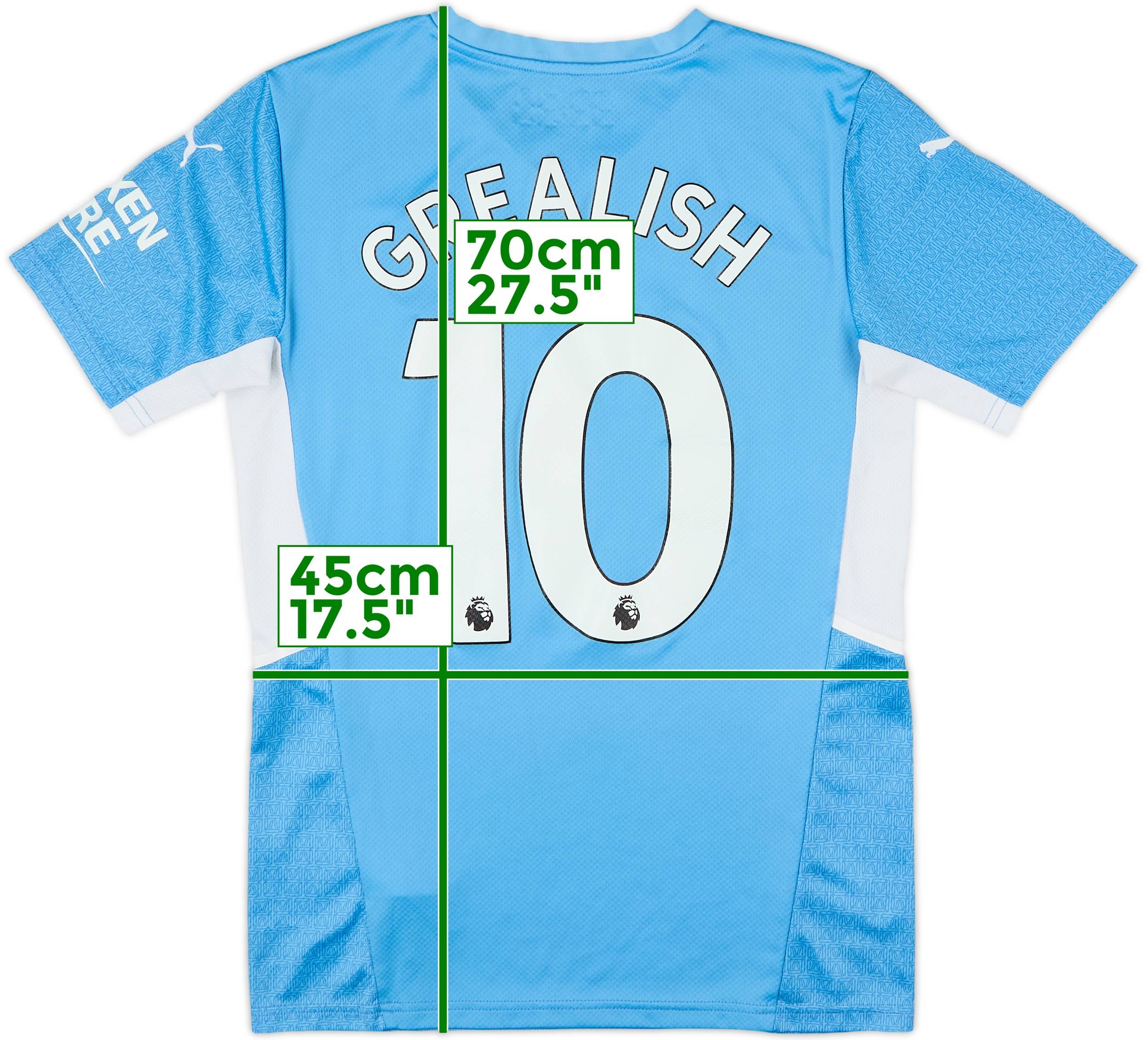 2021-22 Manchester City Home Shirt Grealish #10 - 7/10 - (S)