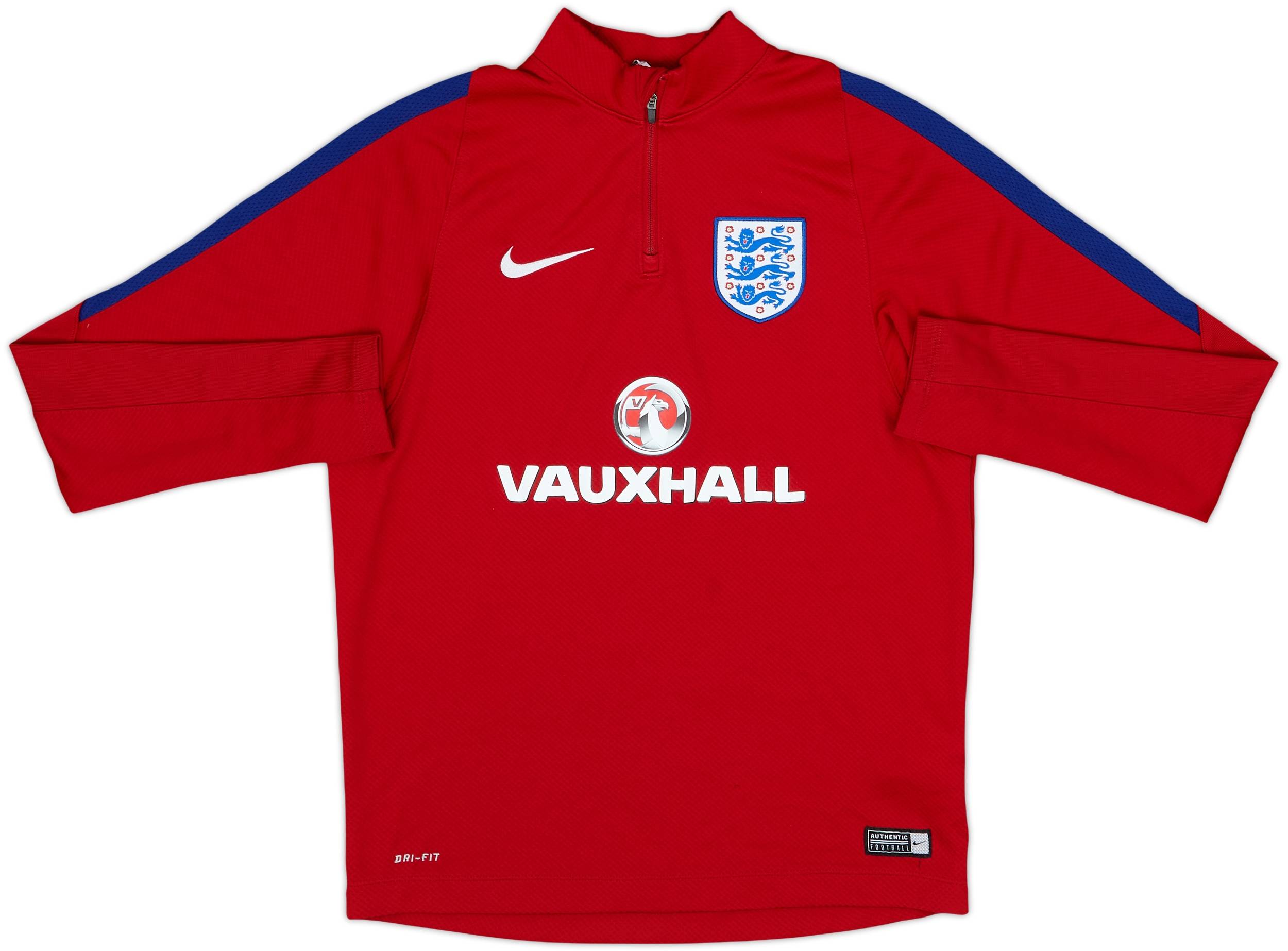 サッカー　シャツ　UK製 2016-17 England Nike 1/4 Zip Training Top - 8/10 - (L.Boys)