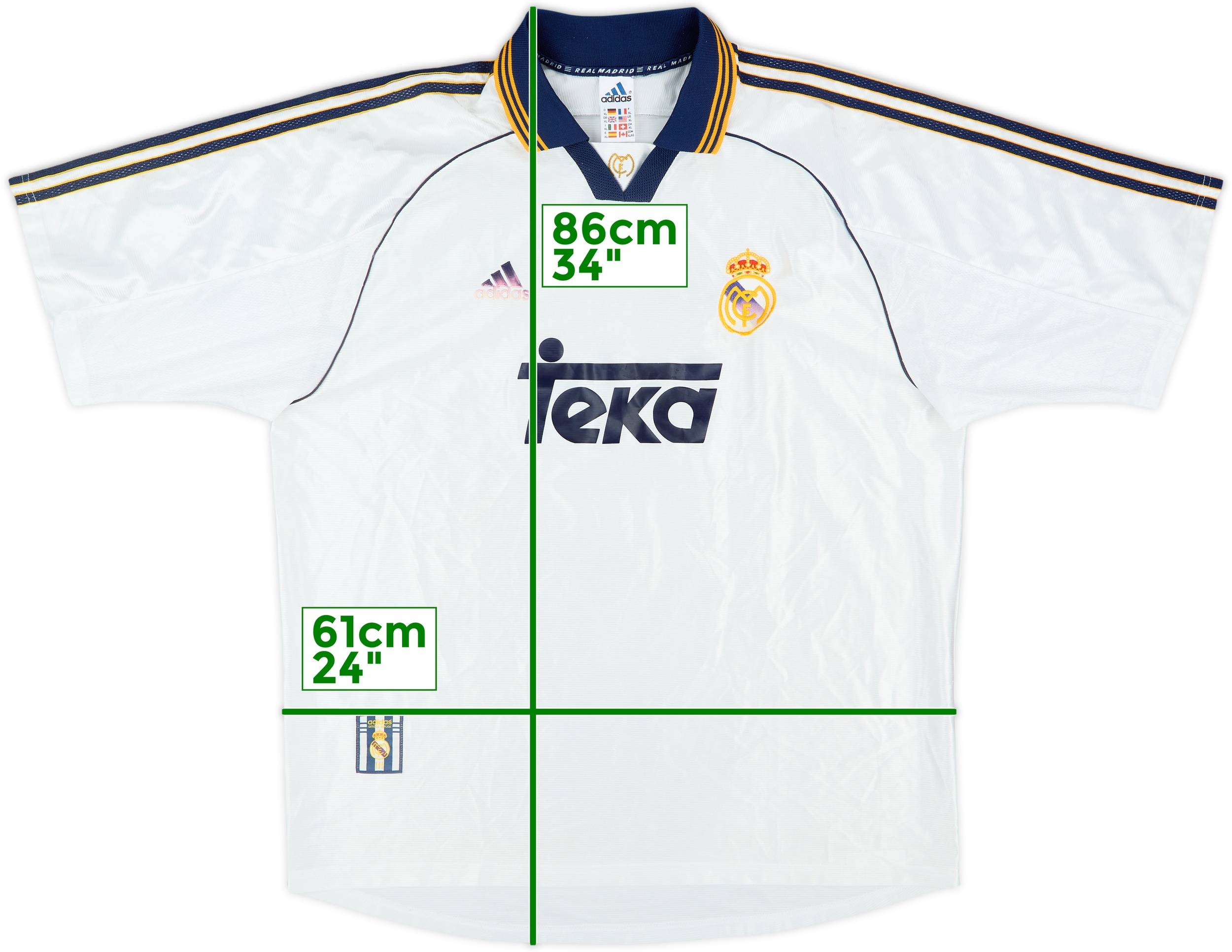 ウェア adidas 98-00 Real Madrid  kit M Real Madrid 98/00 • Home Shirt • M – Real Vintage Football